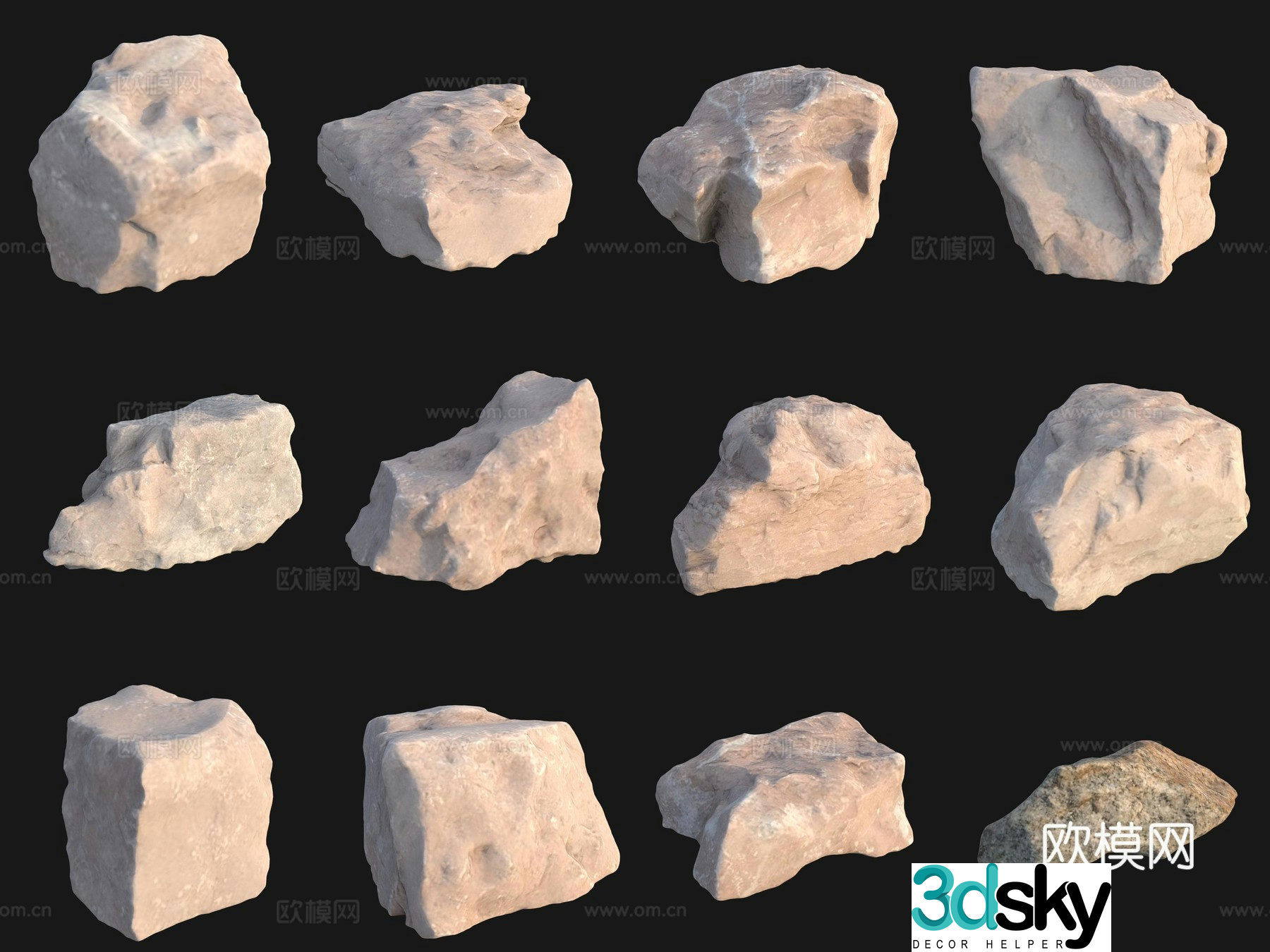 Rock big stone 3d model