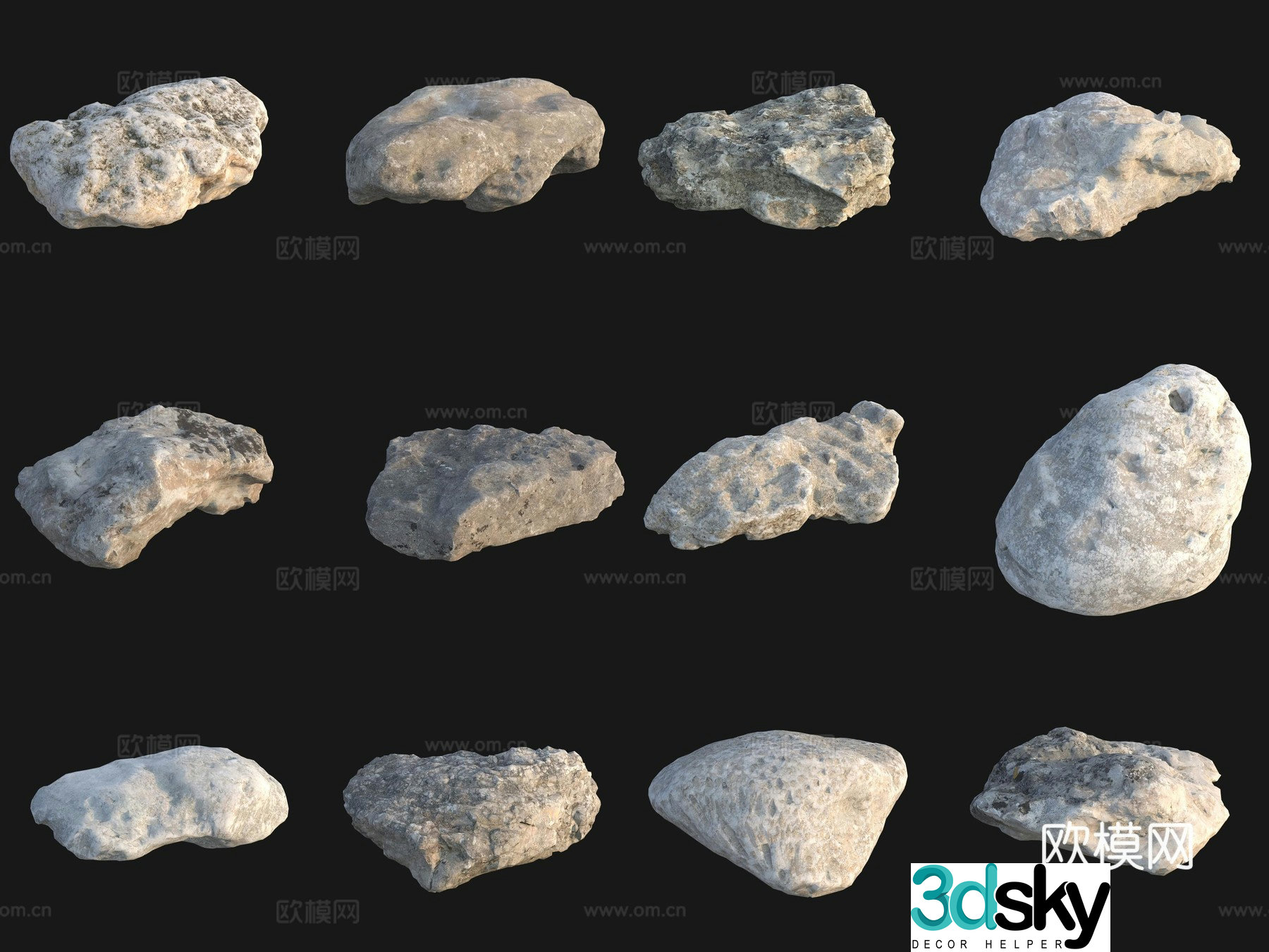 Rock big stone 3d model