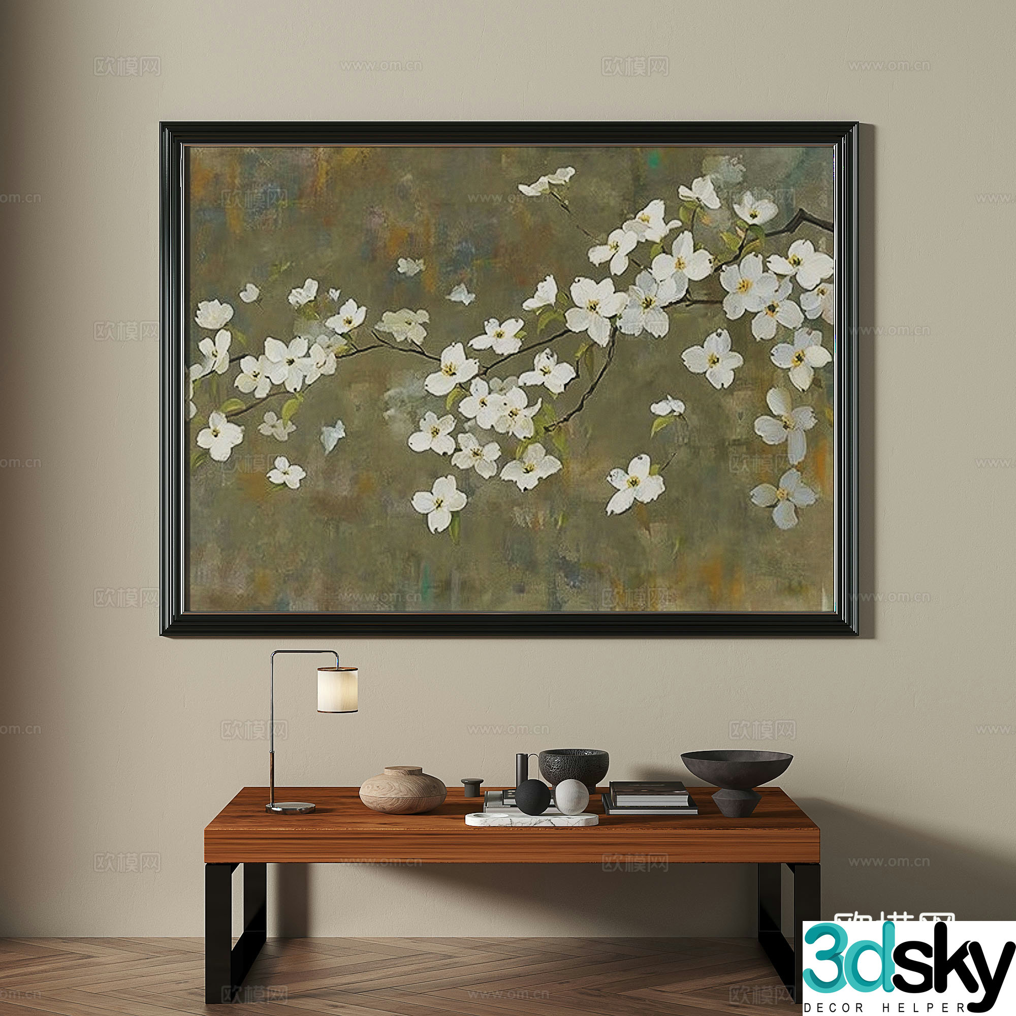 Middle ages retro decorative painting 3d model