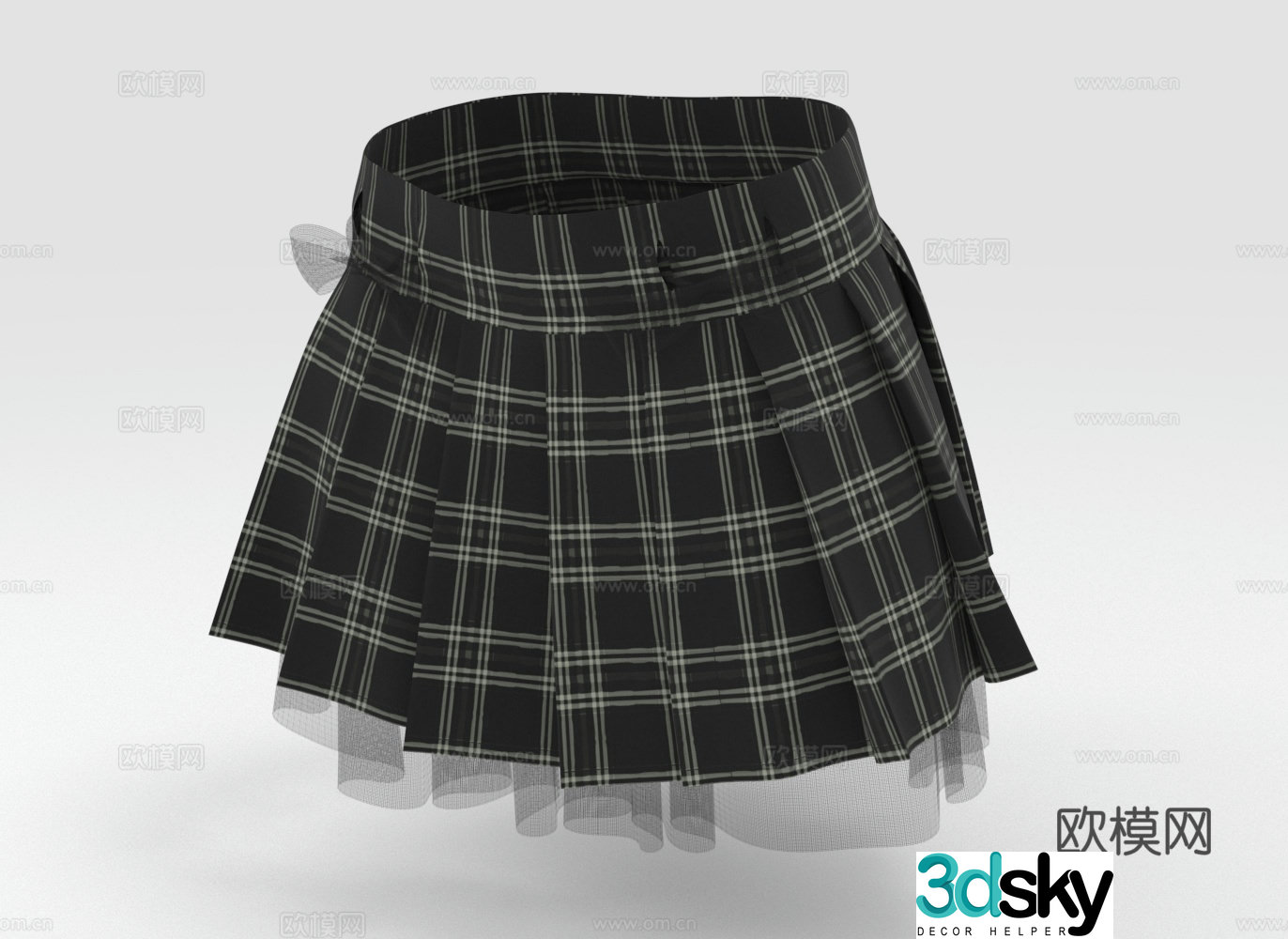 Plaid skirt skirt 3d model