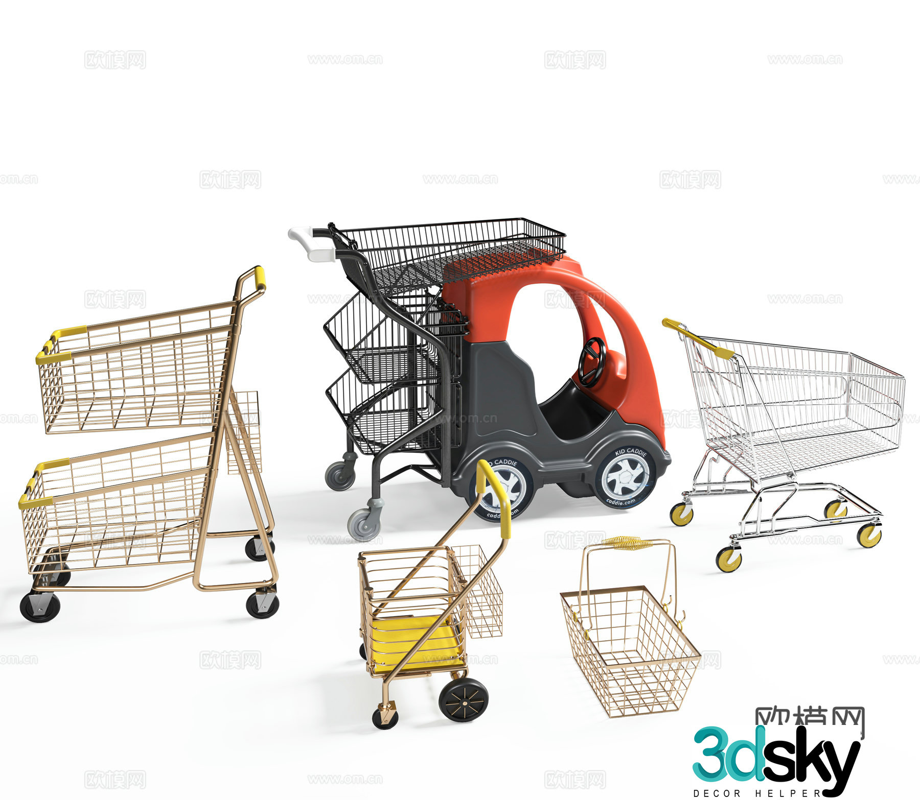 Shopping cart Supermarket shopping cart Hand cart Children’s shopping cart Cartoon shopping cart Shopping 3d model
