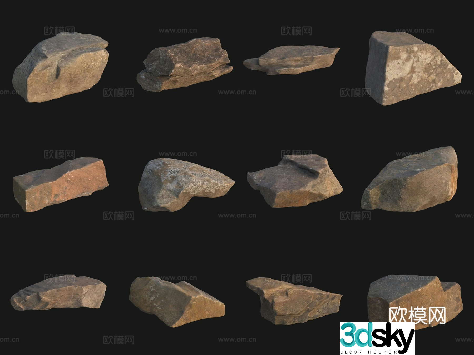 Rock big stone 3d model