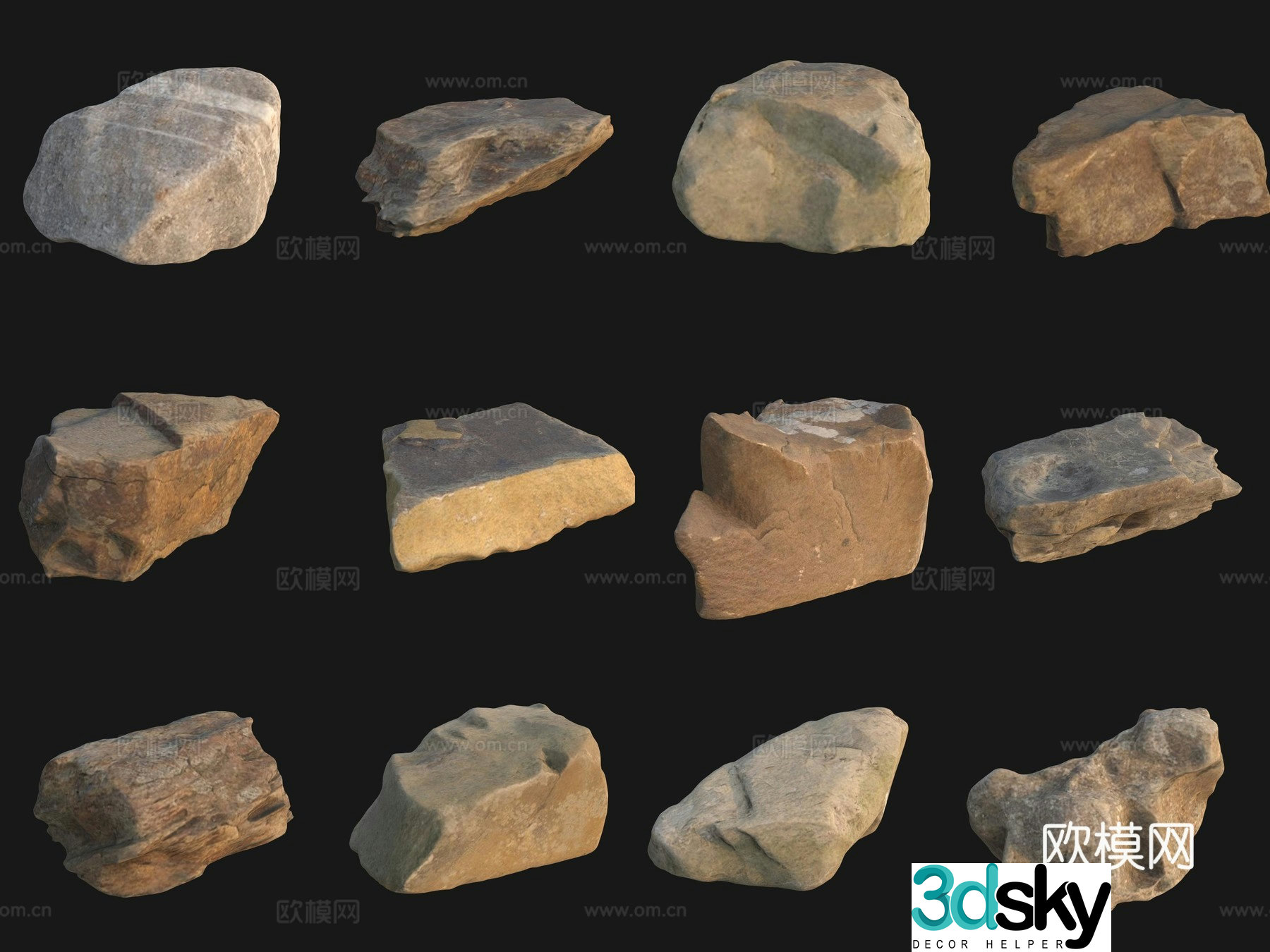 Rock big stone 3d model