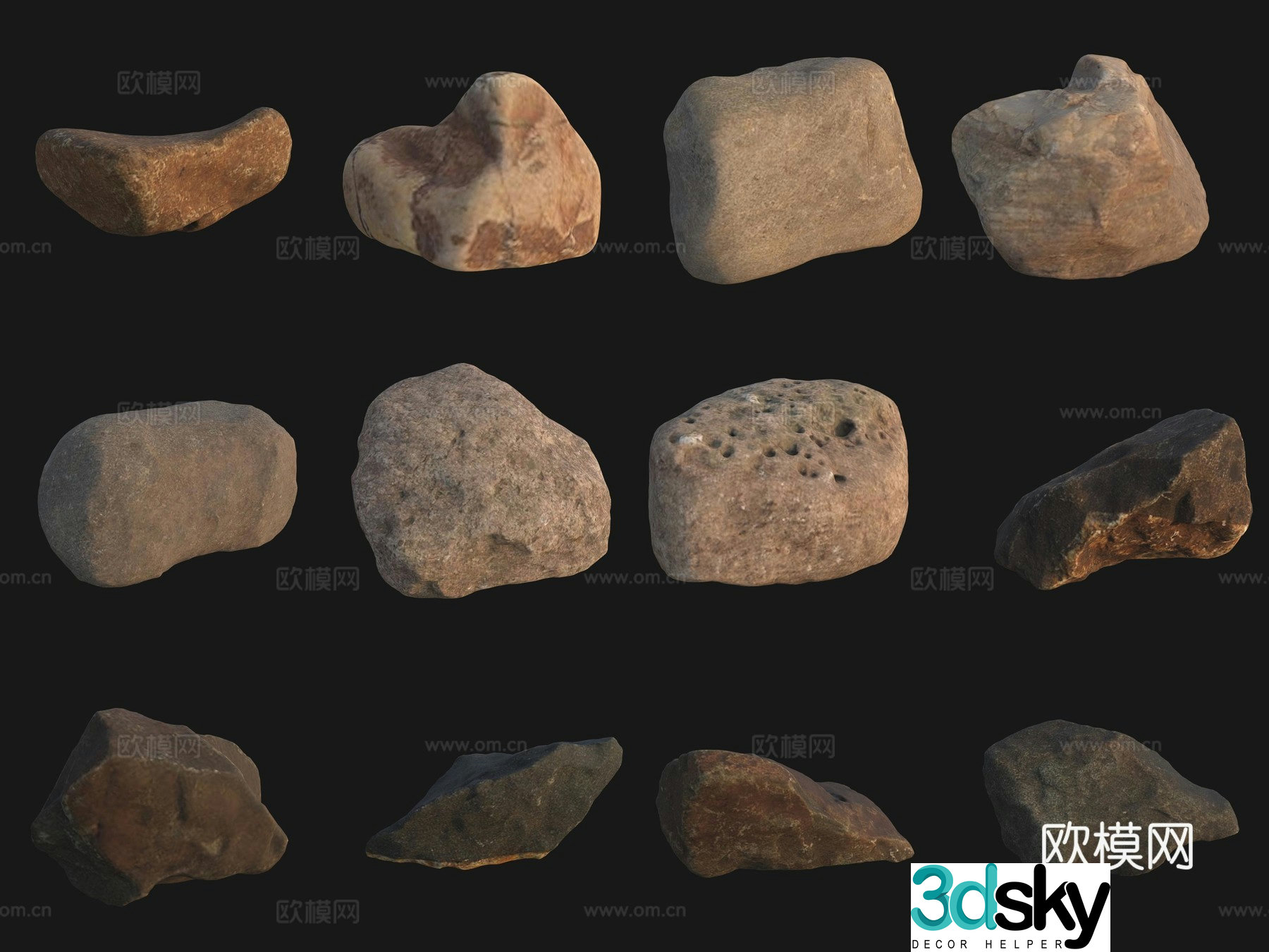 Rock big stone 3d model