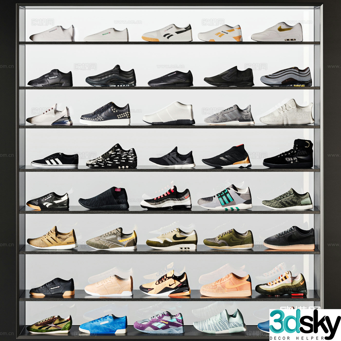 Modern sports shoes combination shoe rack product shelves shoes display rack product display cabinet 3d model