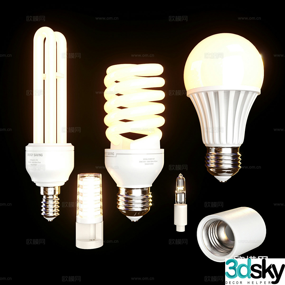 Modern light bulb Energy-saving lamp 3d model