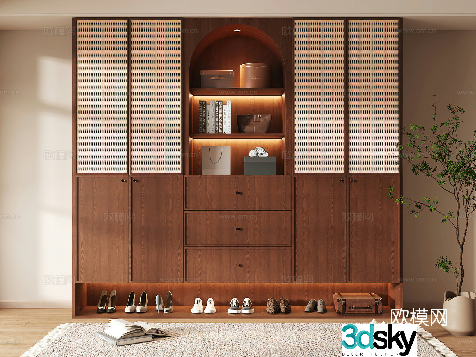 Shoe cabinet design shoe cabinet partition shoe cabinet porch shoe cabinet shoe cabinet rendering 3D model