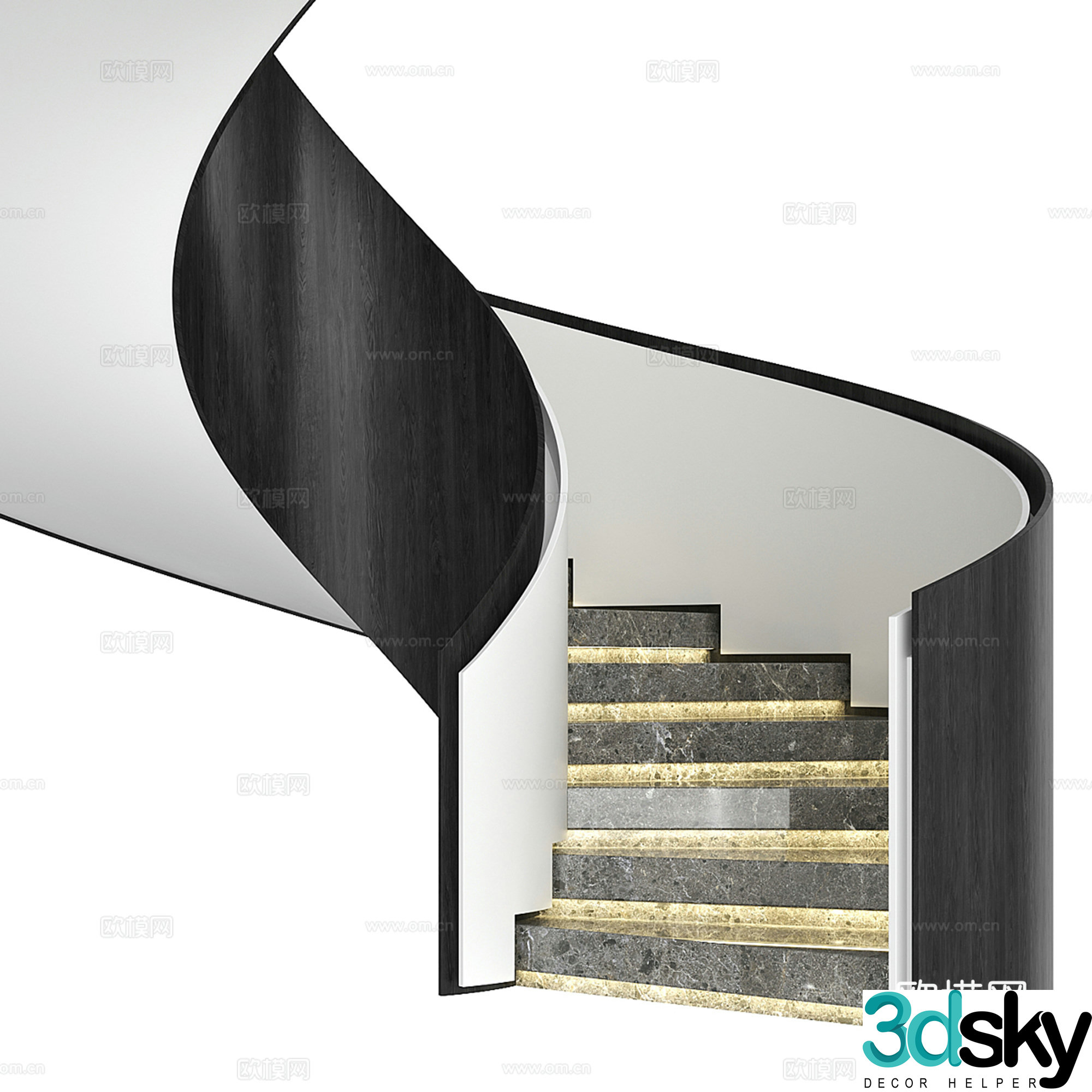 Modern spiral staircase 3d model