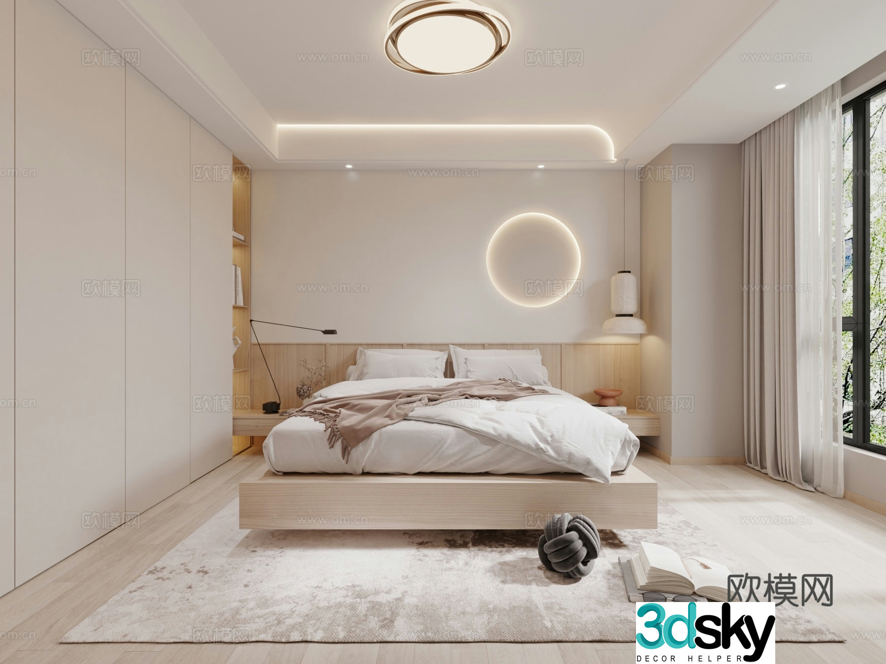 Wasabi Creamy Bedroom 3D Model