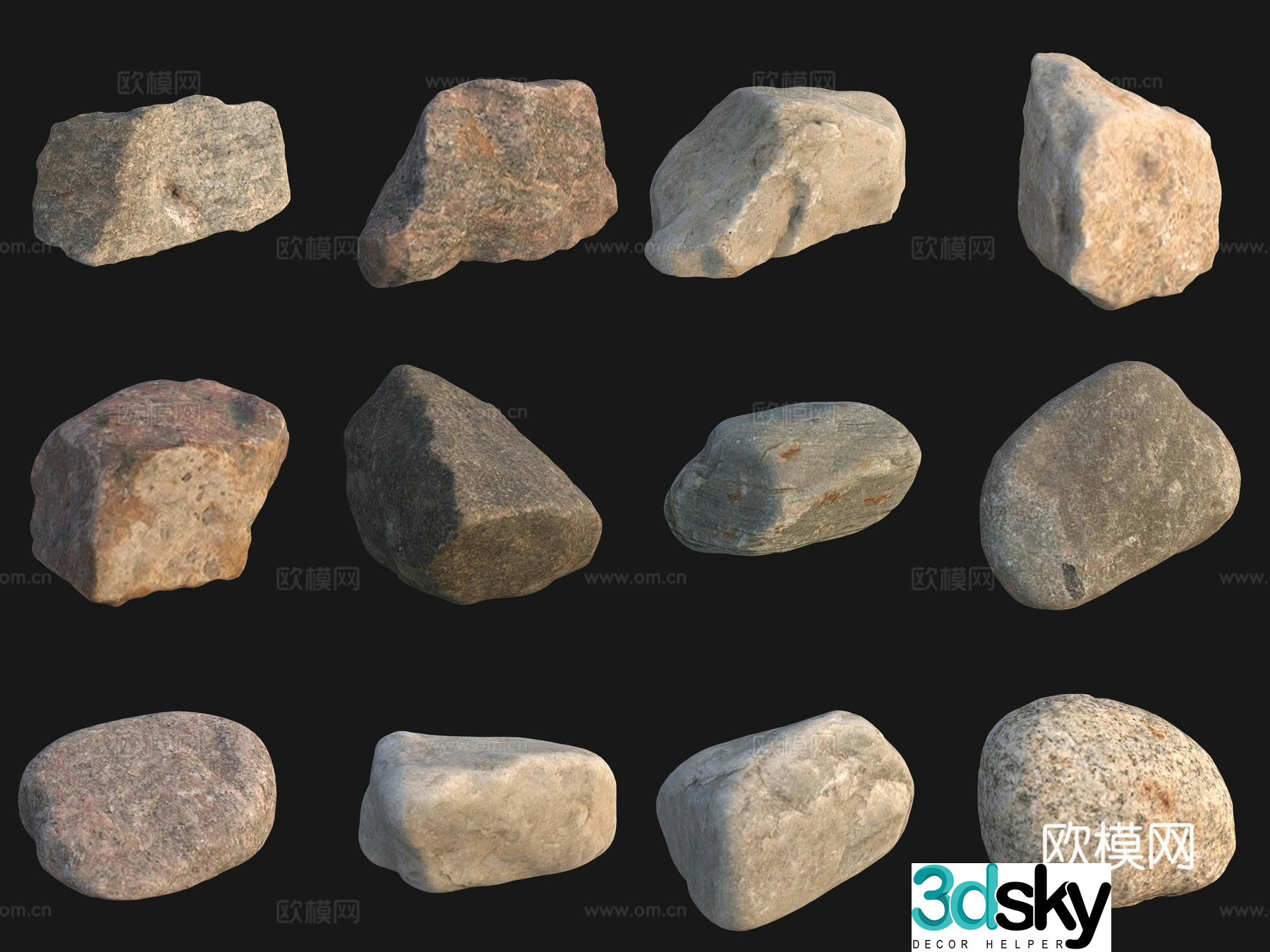 Rock big stone 3d model