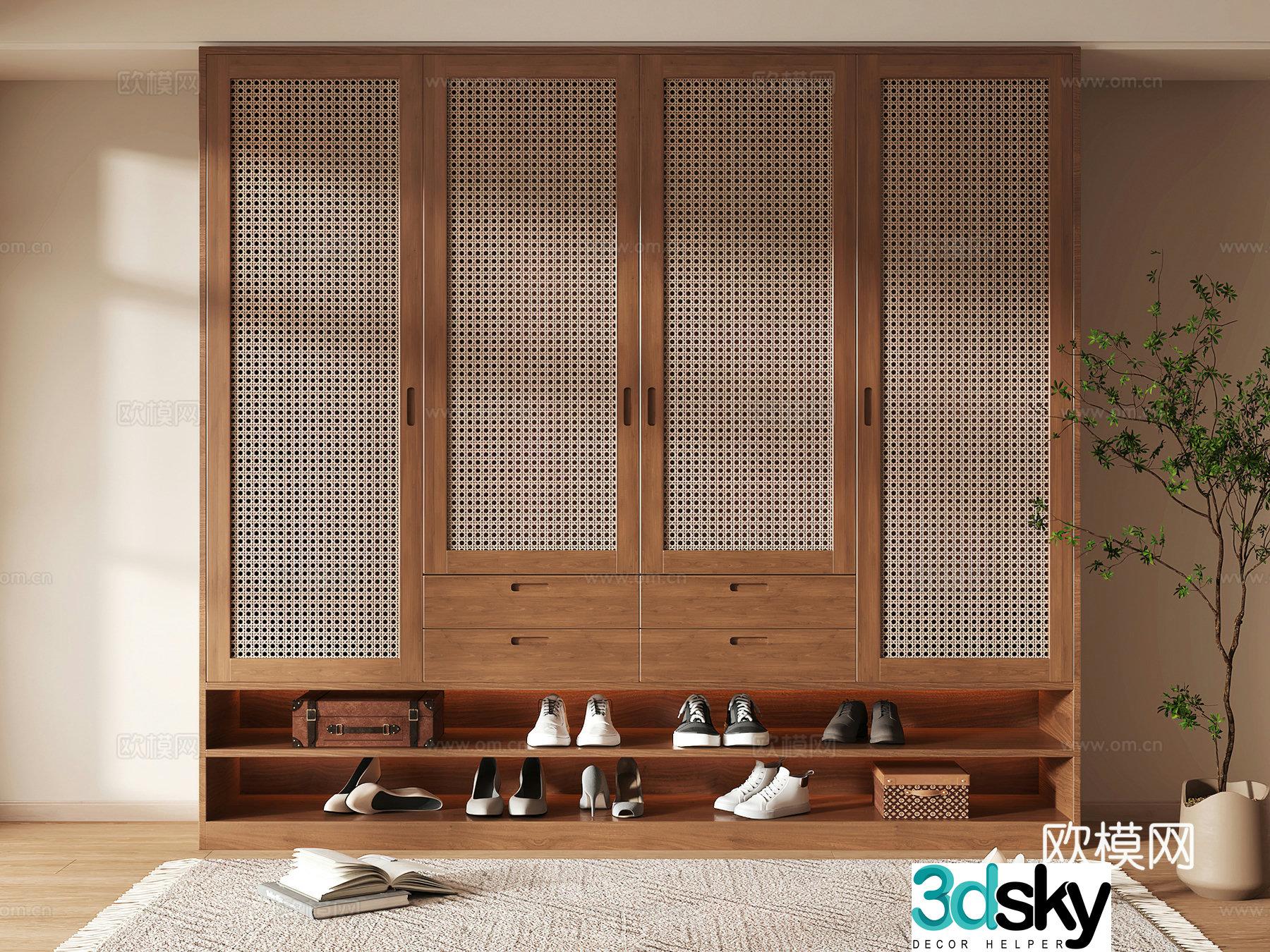 Shoe cabinet design shoe cabinet partition shoe cabinet porch shoe cabinet shoe cabinet rendering 3D model