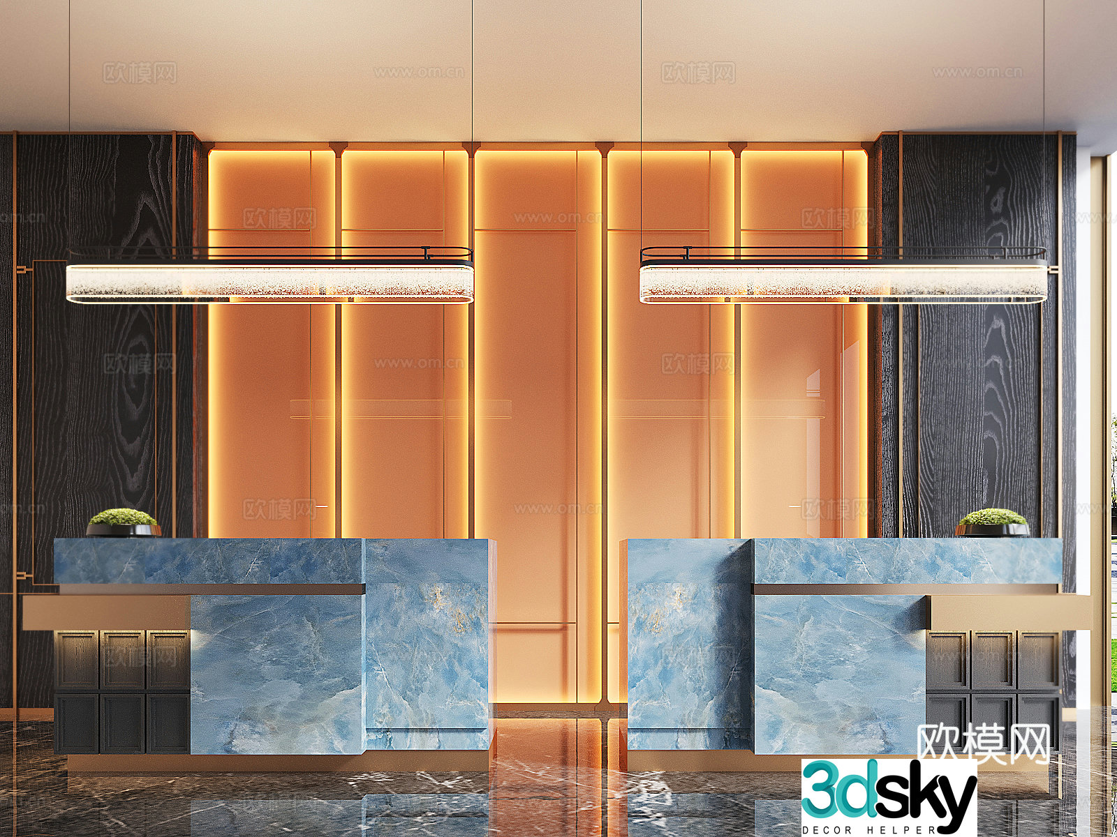 Hotel front desk 3D model