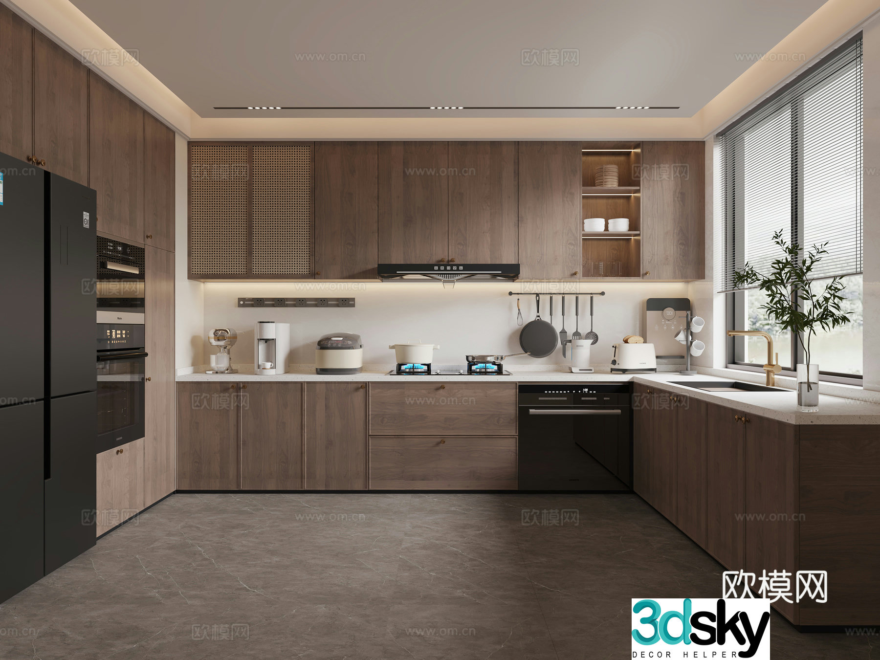 Wasabi Middle Style Kitchen 3D Model