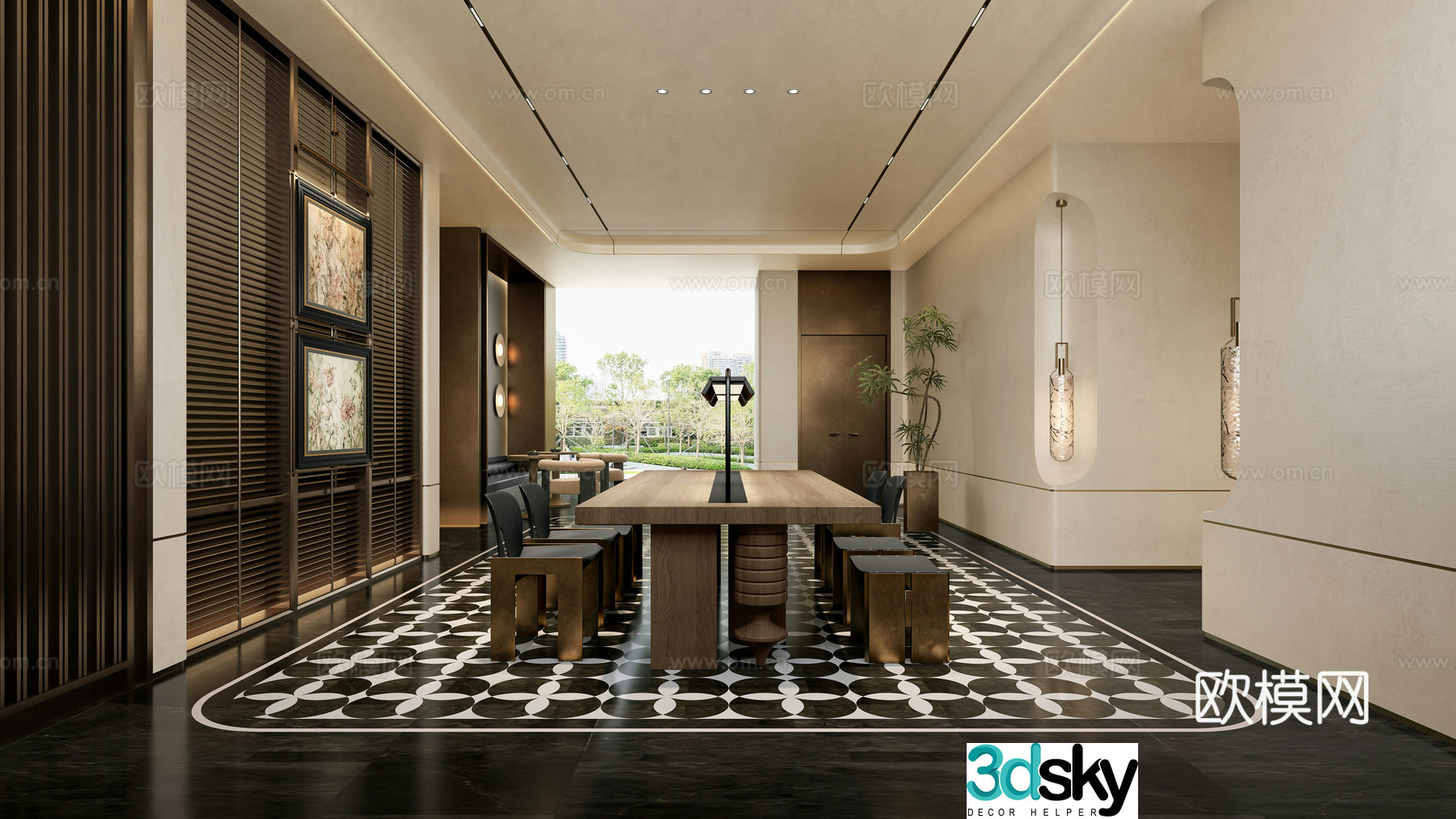 Modern overhead layer 3D model