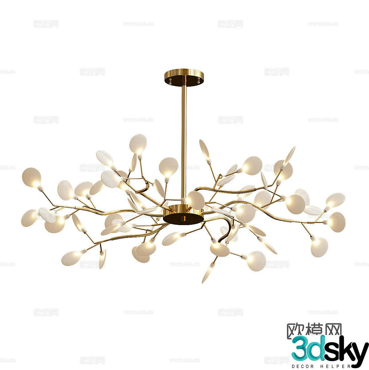 Petal chandelier Creative chandelier Decorative chandelier Restaurant chandelier Living room chandelier Bedroom chandelier 3D model