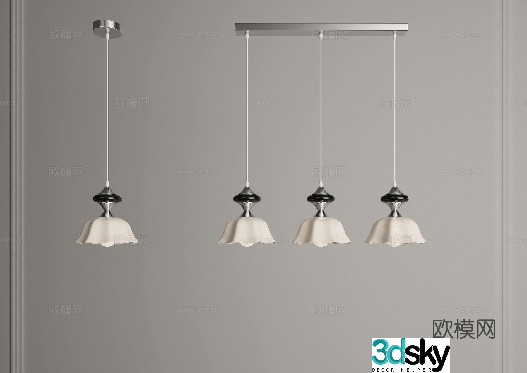 French chandeliers medieval chandeliers creamy chandeliers restaurant chandeliers multi-head chandeliers single-head chandeliers 3D model