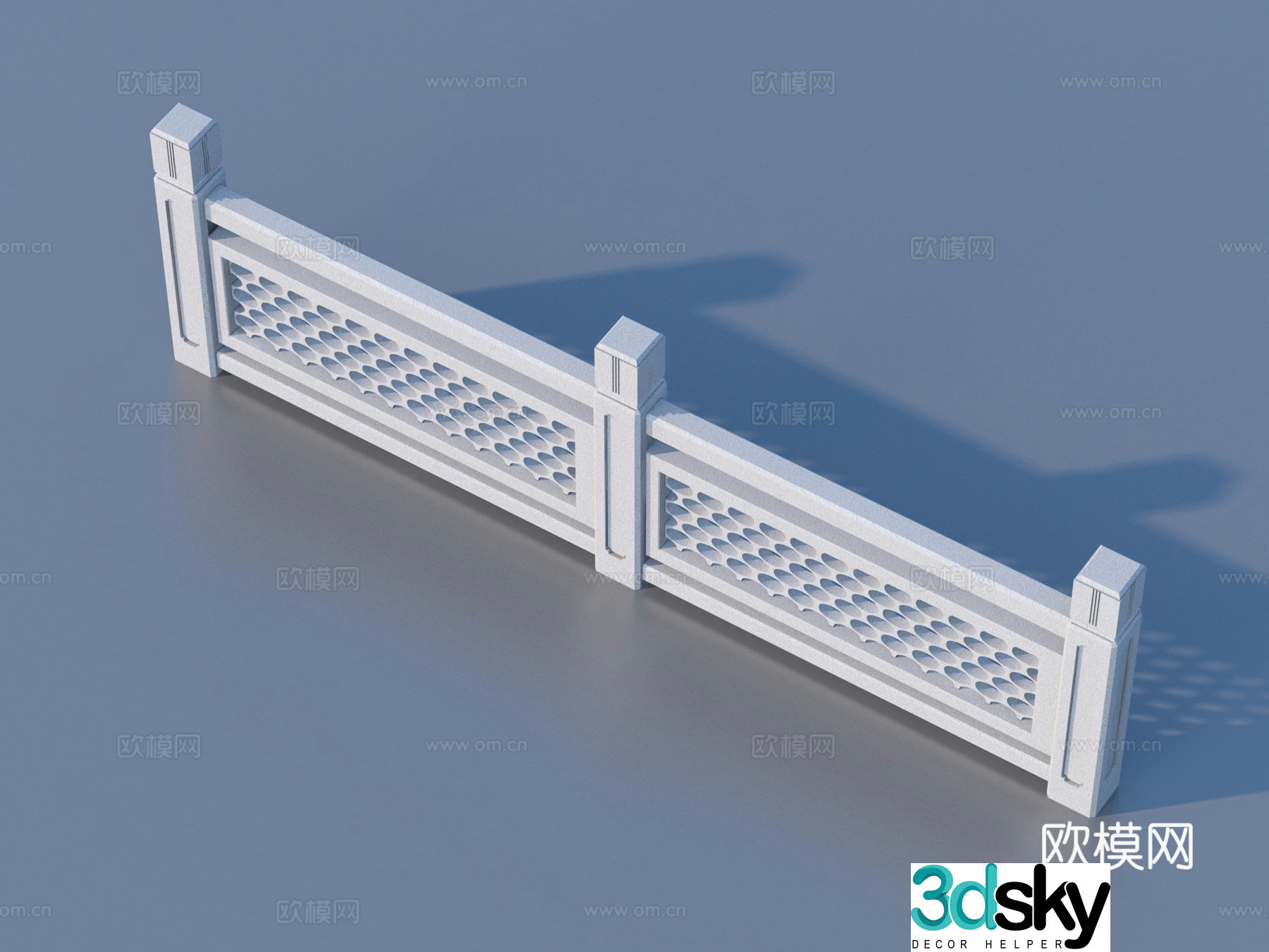 Fence Guardrail Railing 3d Model