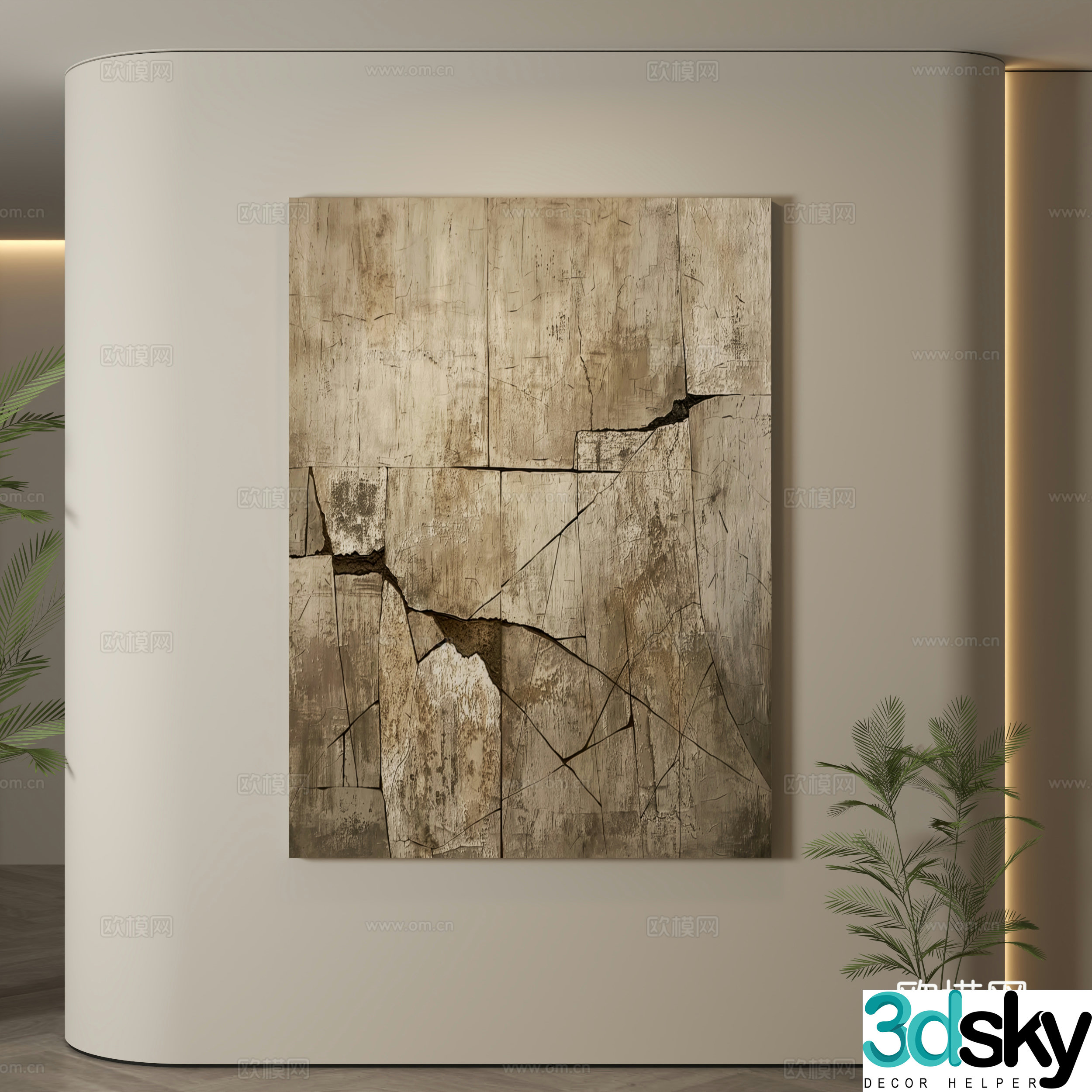 Modern hanging paintings Wasabi wind hanging paintings texture paintings abstract paintings decorative paintings 3D model
