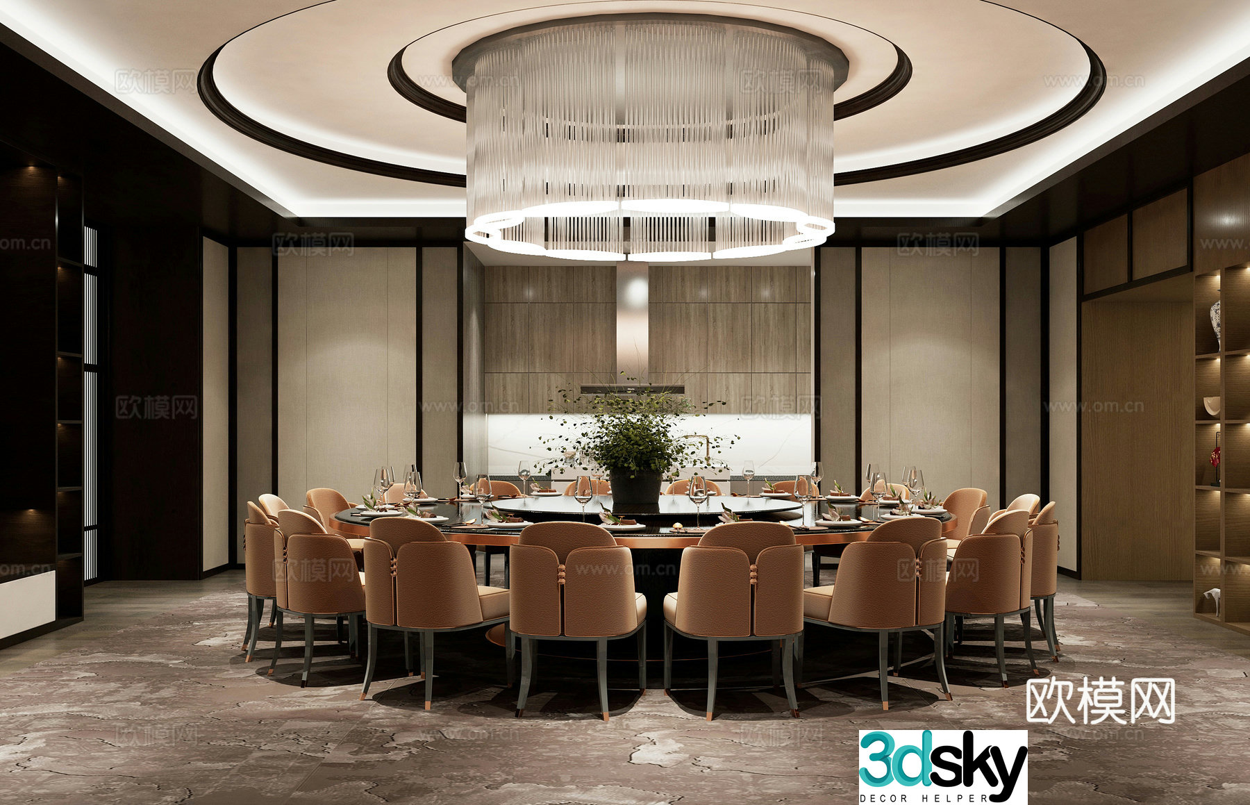 Modern restaurant private room Modern Chinese restaurant private room 3D model