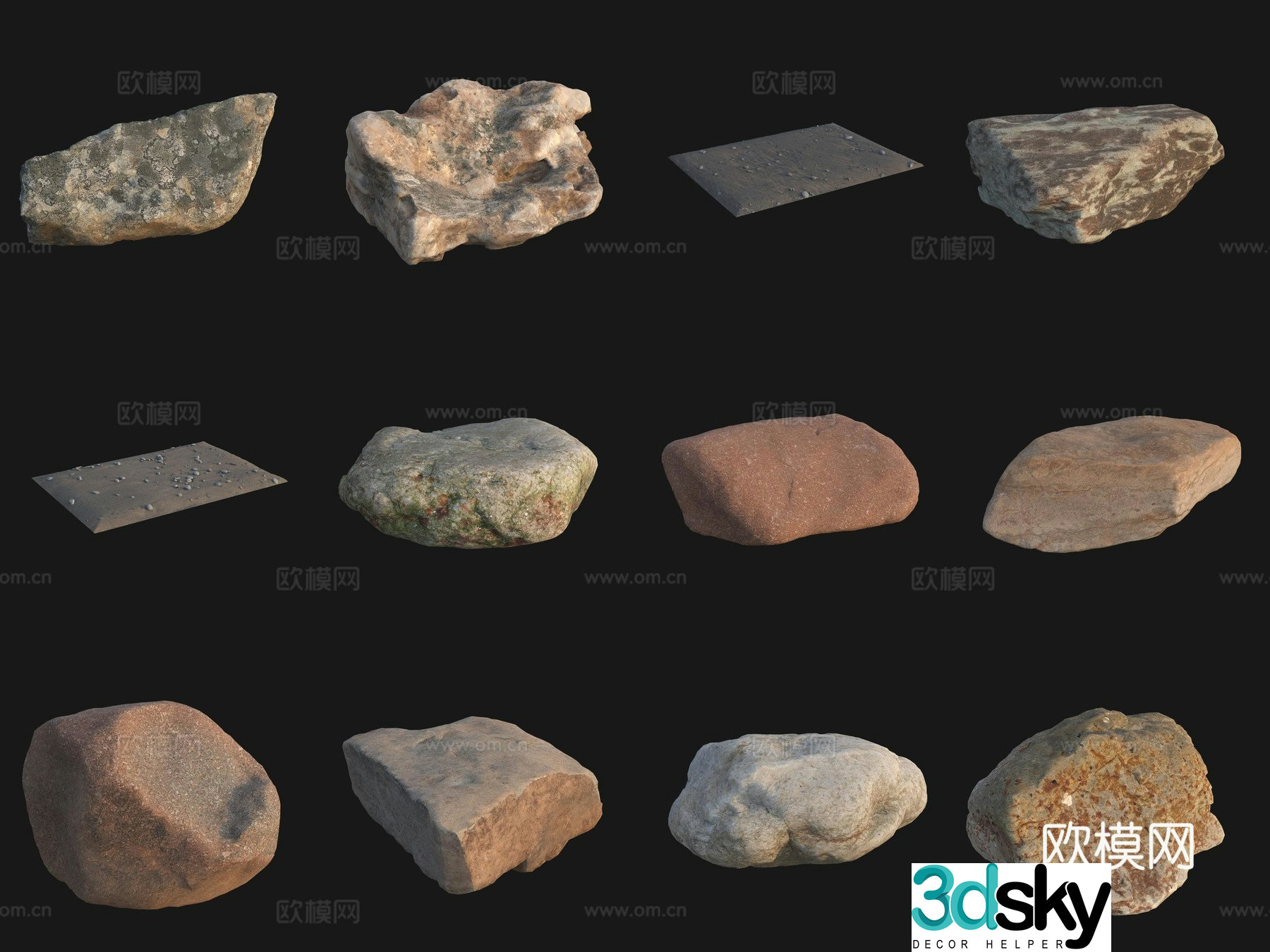Rock Big Stone Jade 3D Model