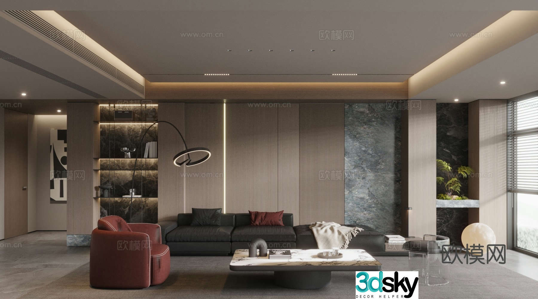 Modern home living room 3d model design 3d model