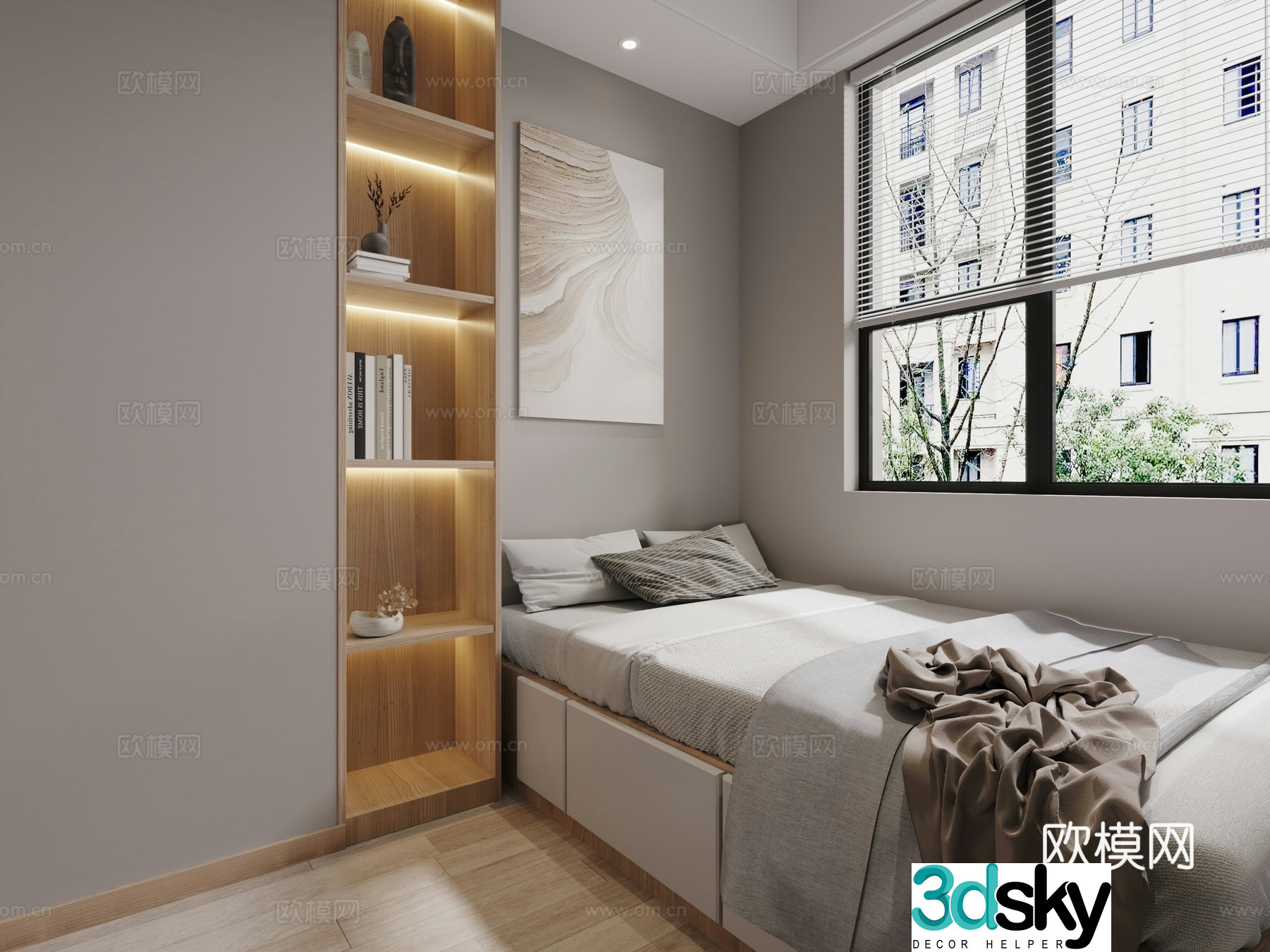 Modern tatami bedroom 3d model