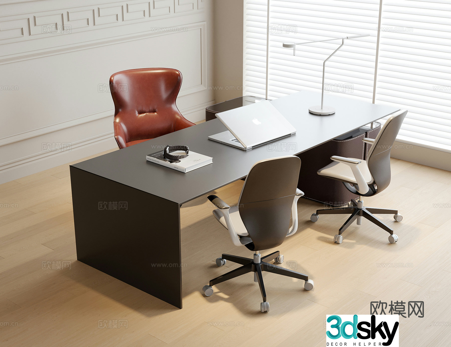 Modern boss office desk chair manager office desk chair office chair 3d model