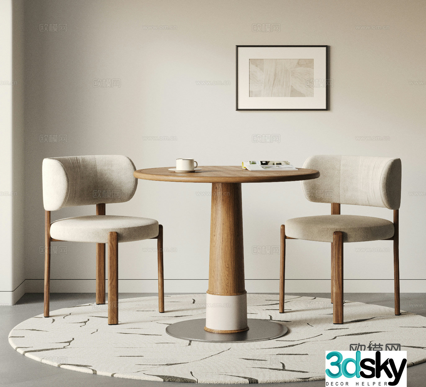 Modern negotiation table and chairs medieval casual table and chairs coffee table and chairs negotiation table and coffee table and 3D model