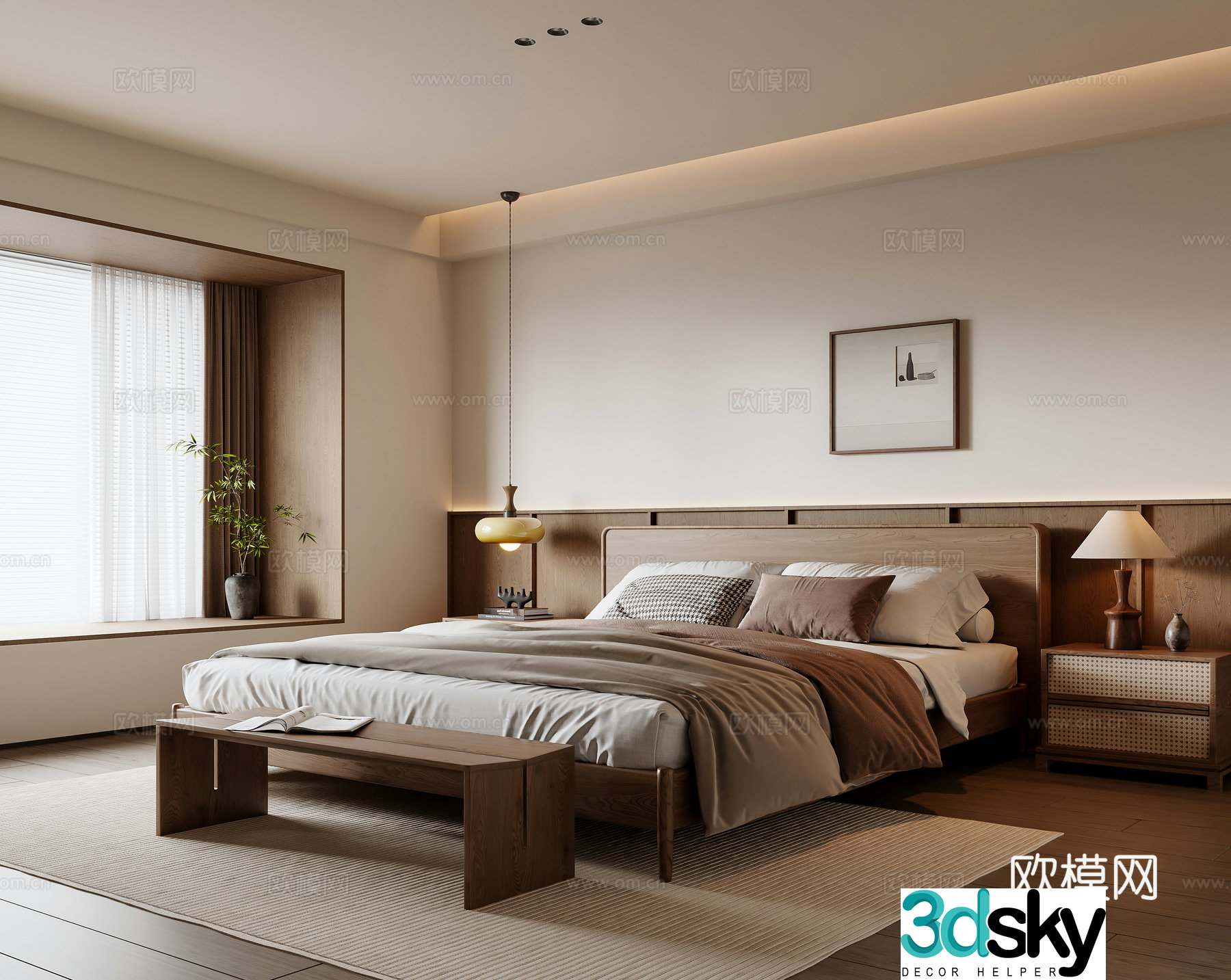 Middle-aged bedroom 3d model