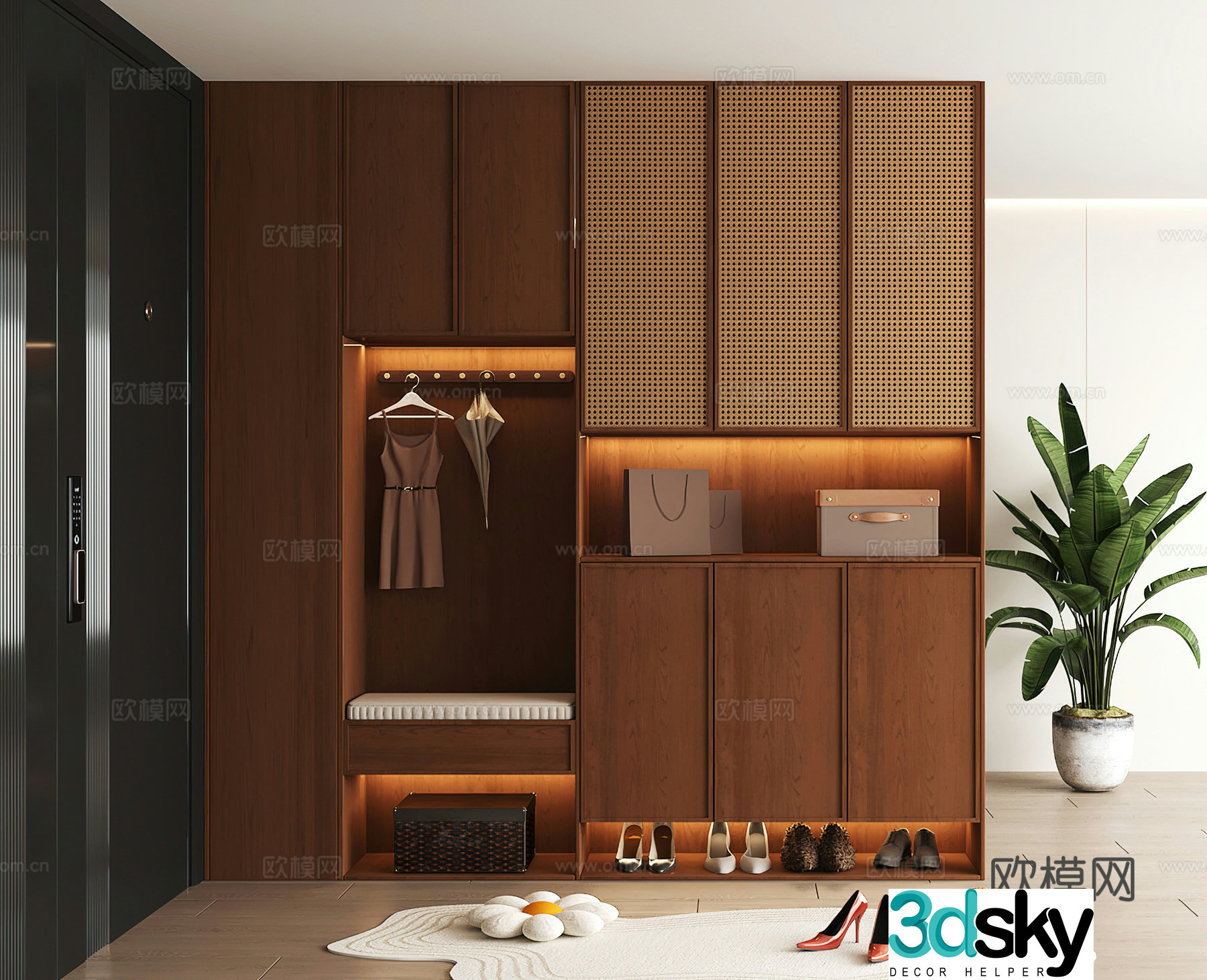 Shoe cabinet design shoe cabinet partition shoe cabinet porch shoe cabinet shoe cabinet rendering 3D model