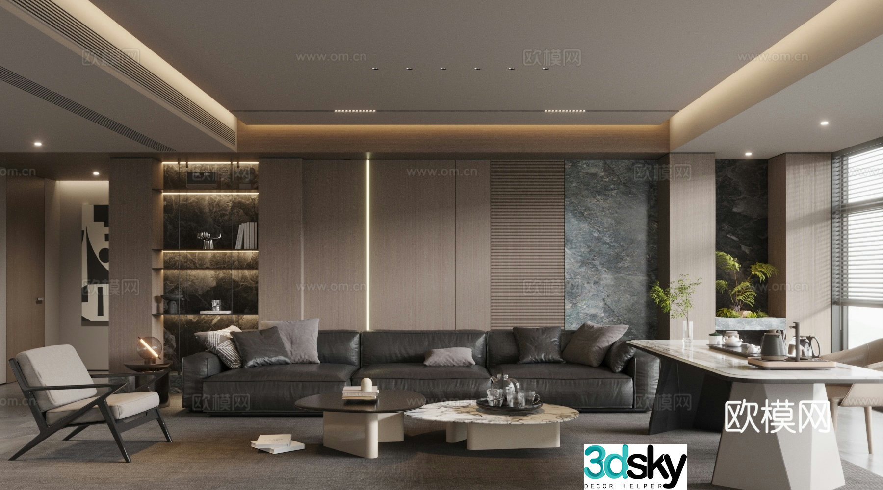 Modern home living room 3d model design 3d model