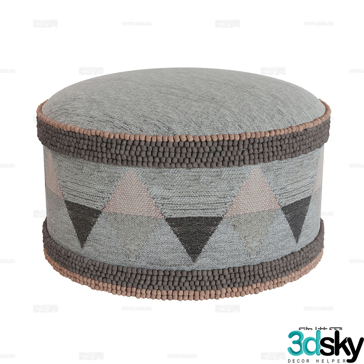 RH Geometric Braided Cushion 3D Model
