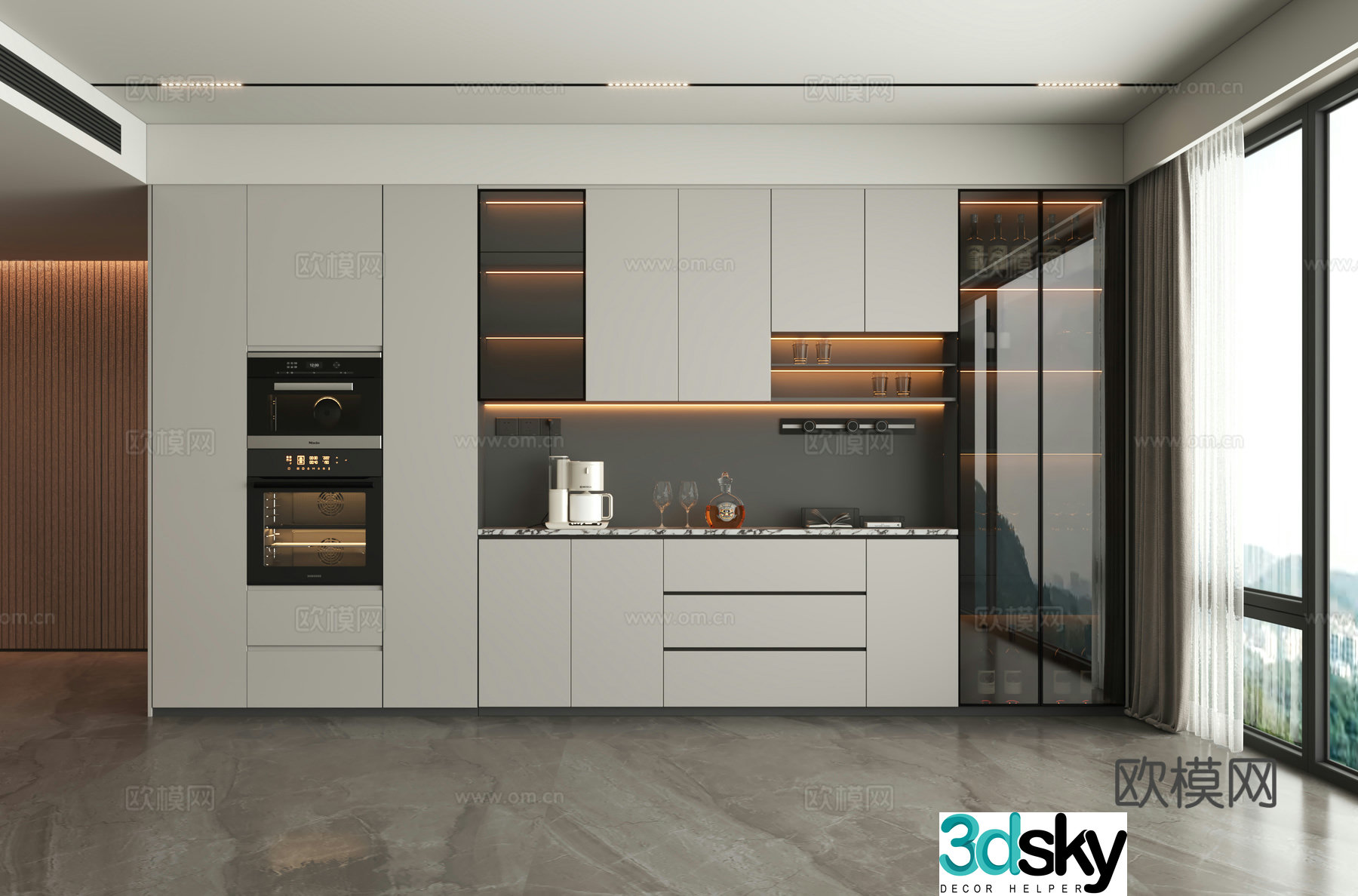 Modern wine cabinet 3d model