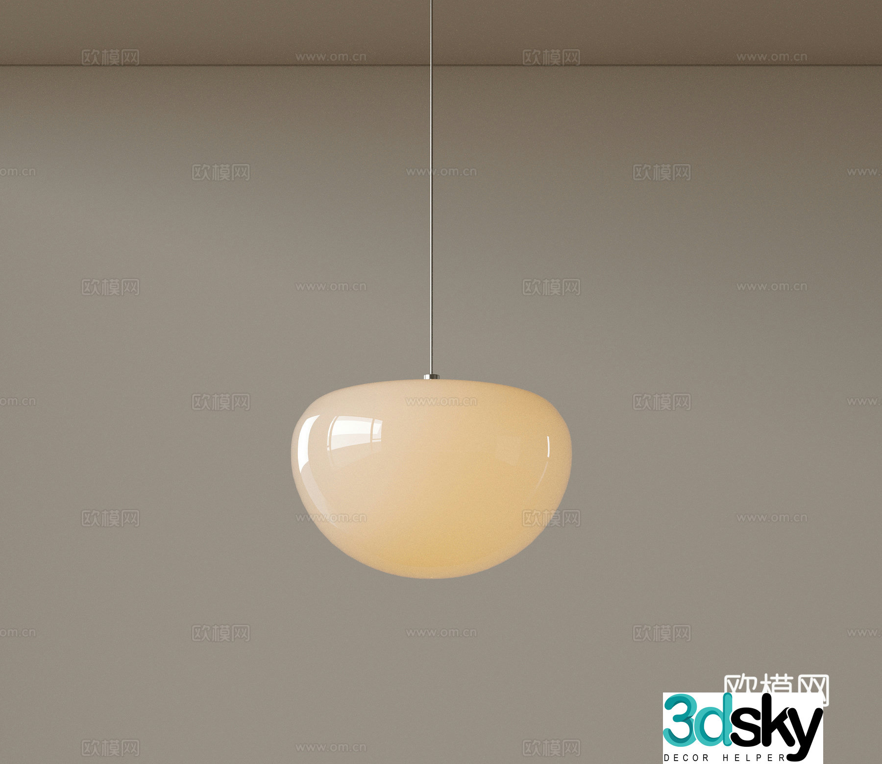 Modern medieval style chandeliers minimalist chandeliers Nordic simple chandeliers bedroom bedside chandeliers single head 3D model
