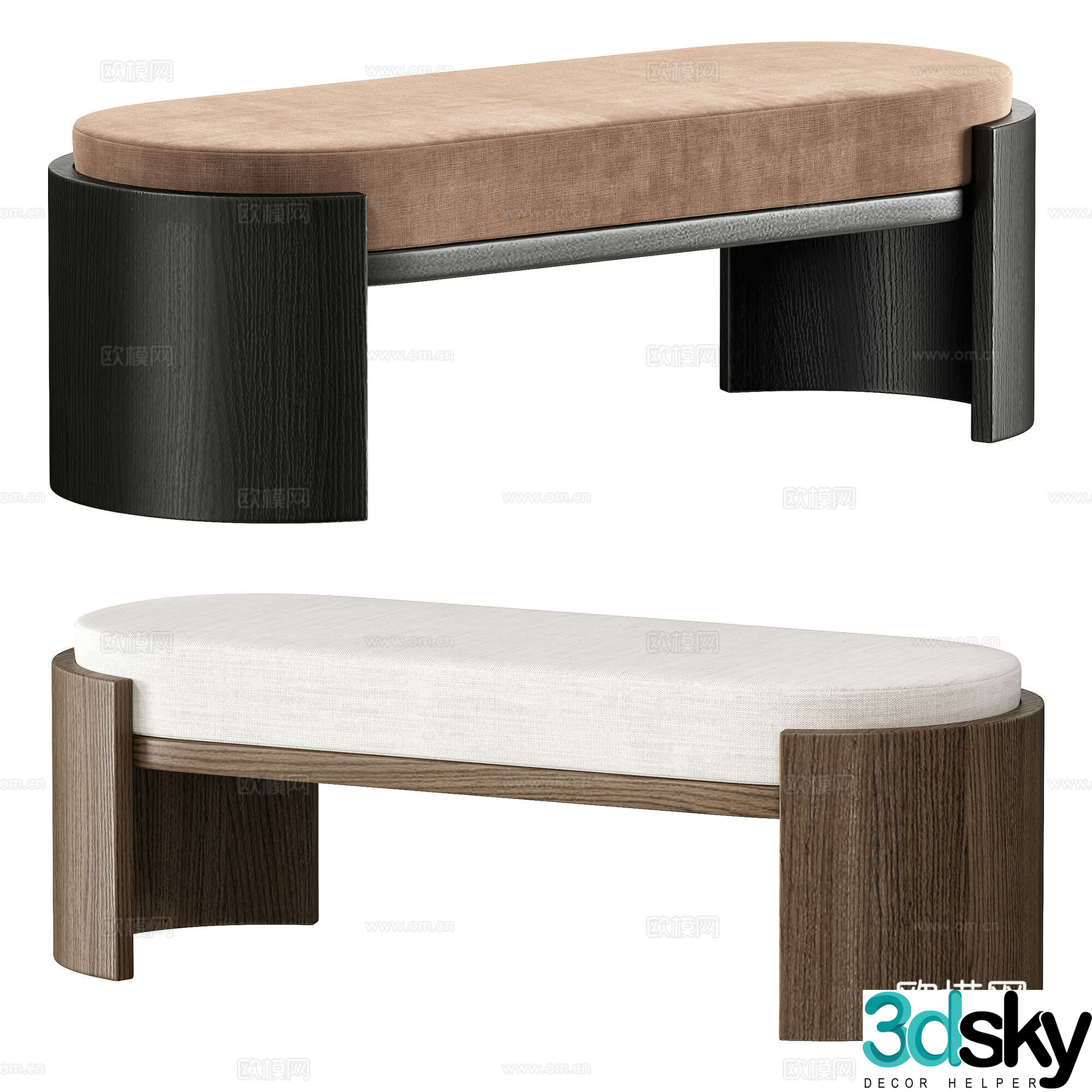 Modern tail stool shoe change stool 3d model