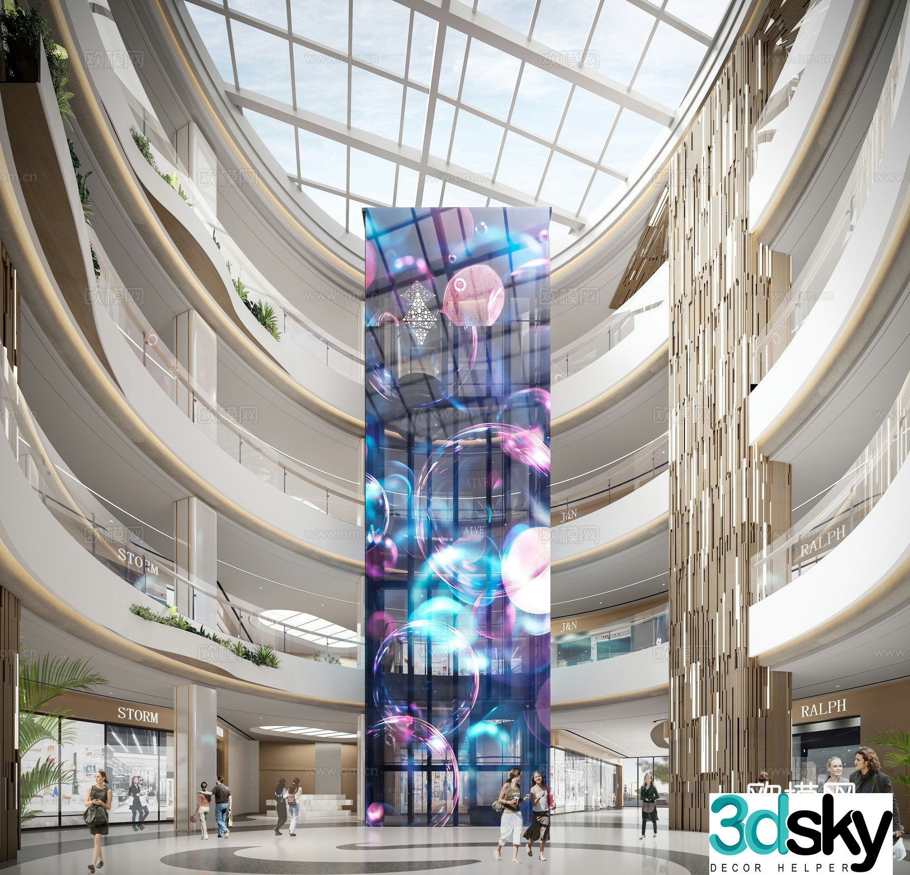 Modern mall 3d model