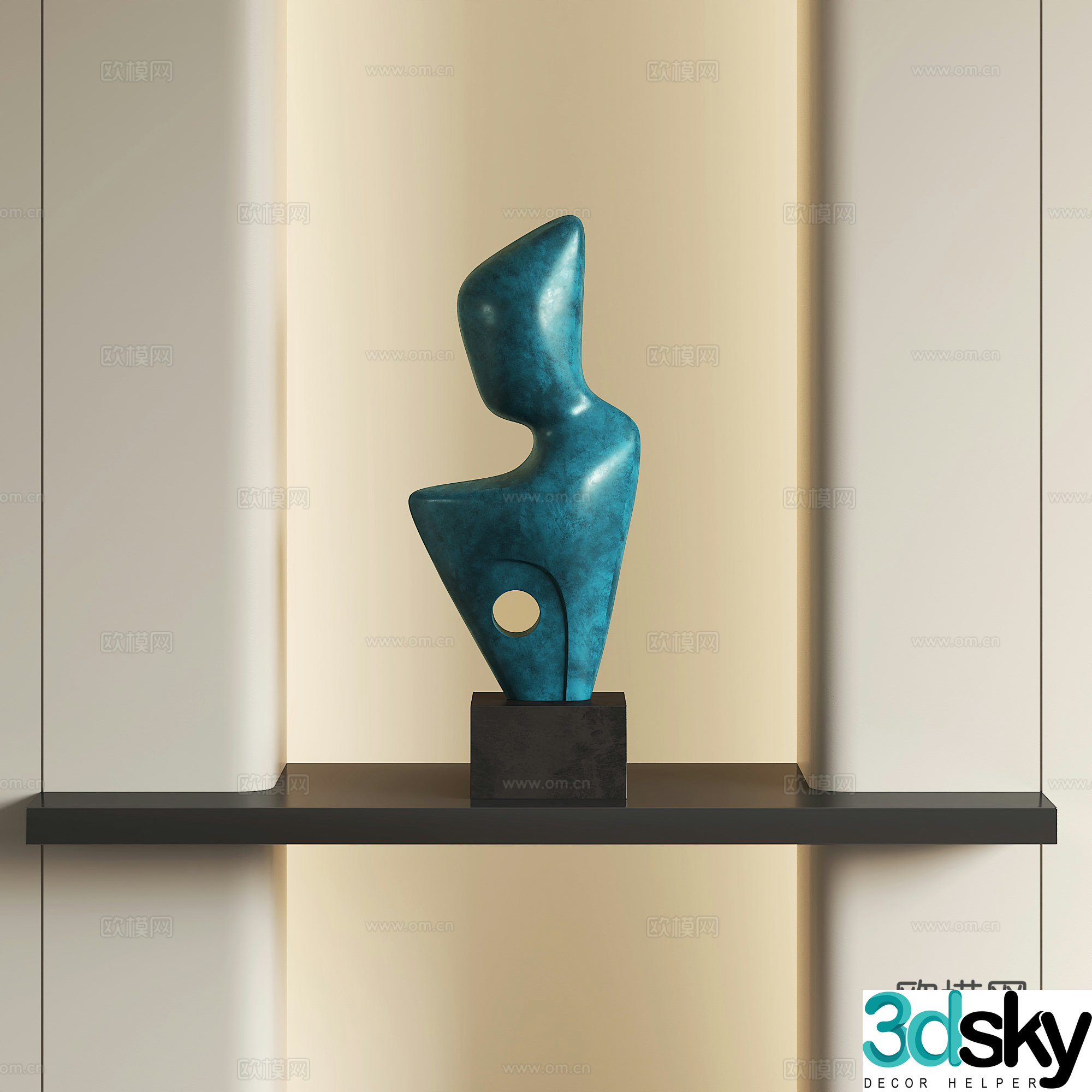 Modern abstract sculpture ornament 3d model