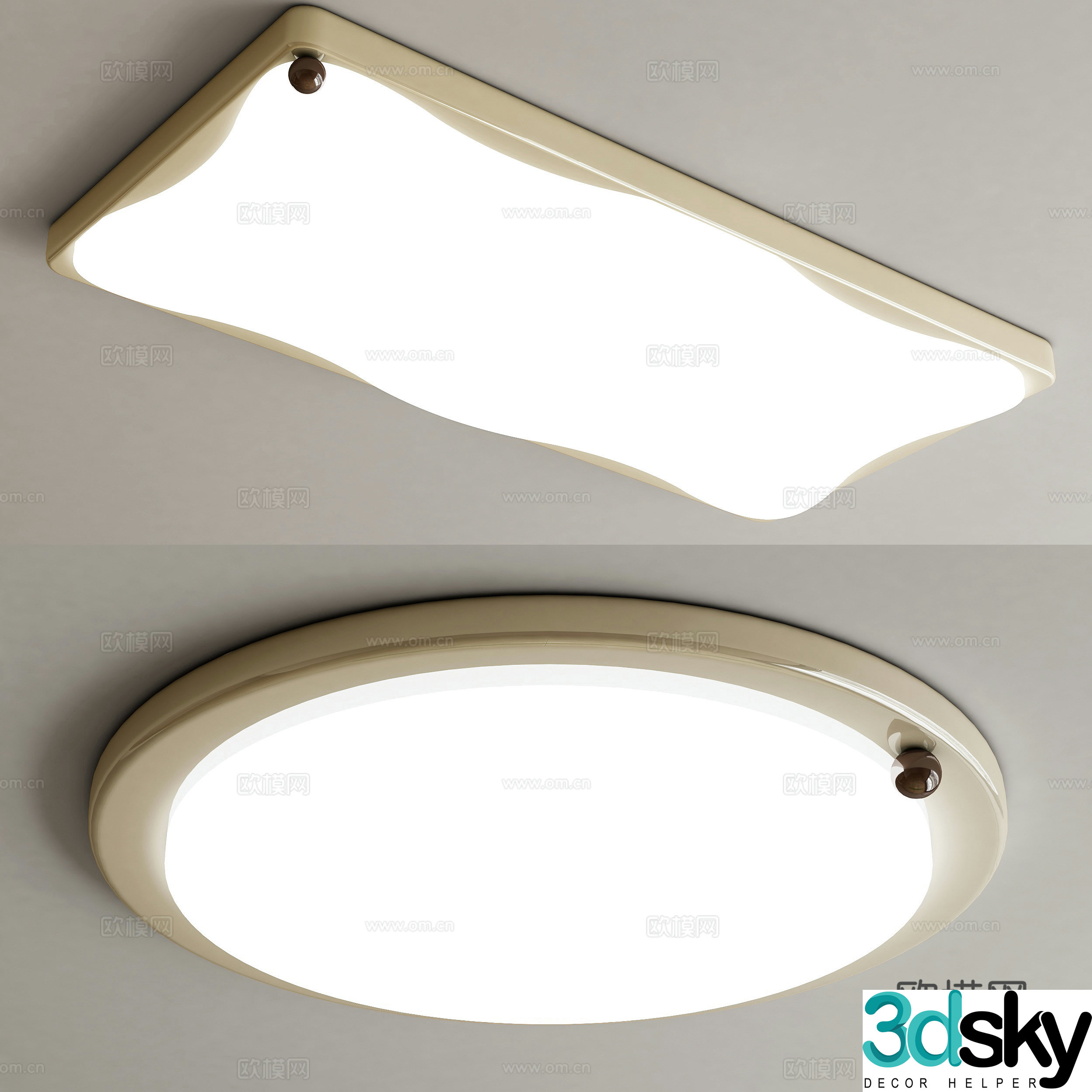 Medium cream air ceiling lamp Bedroom ceiling lamp Living room ceiling lamp Eye protection ceiling lamp 3d model