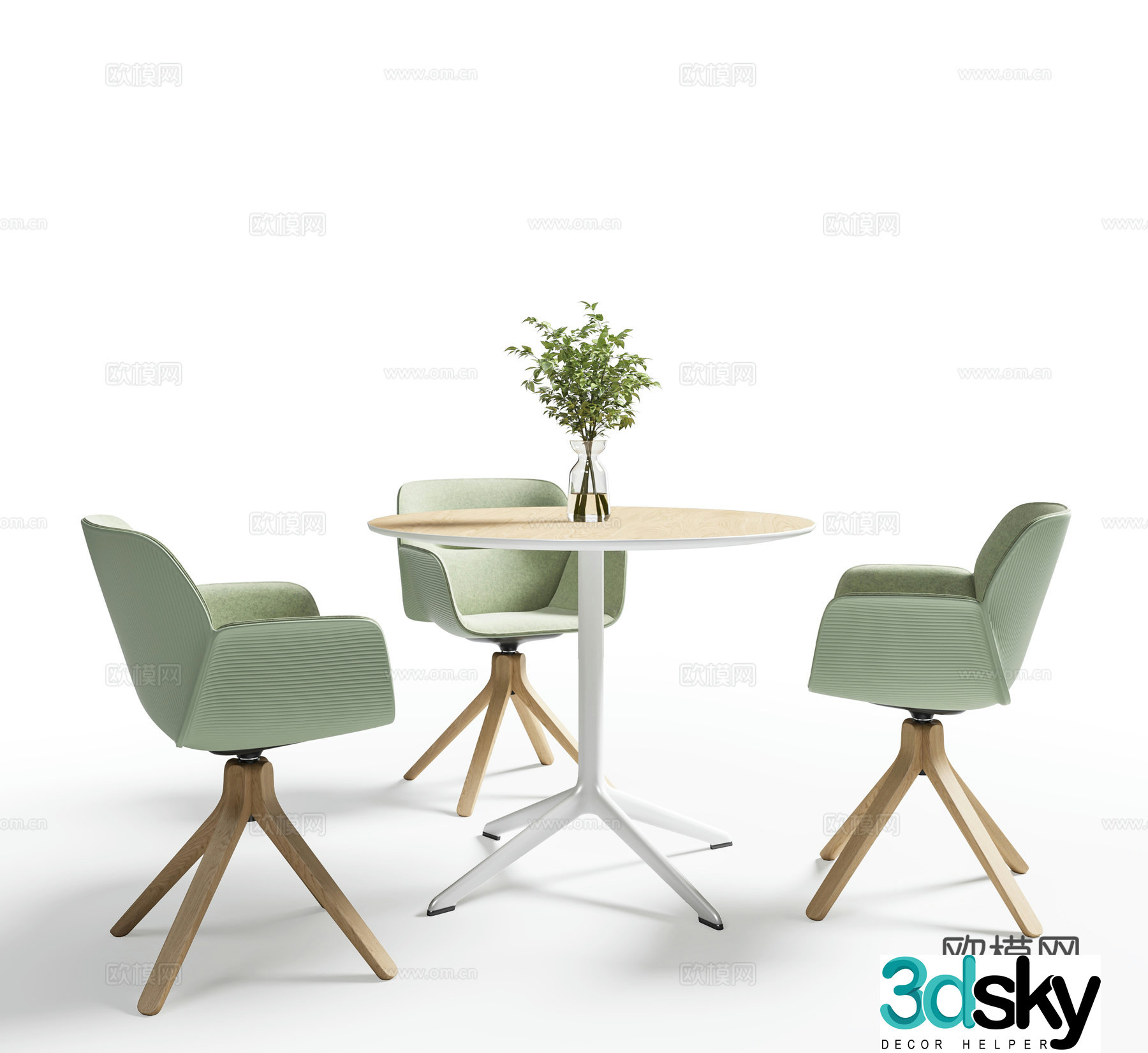 Modern casual table and chairs negotiation table and chairs chairs round table and chairs office desk and chair 3d model