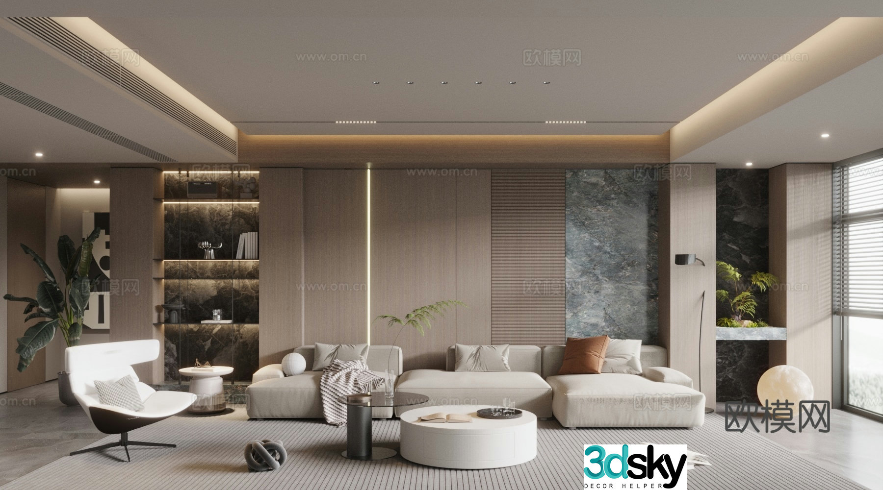 Modern home living room 3d model design 3d model