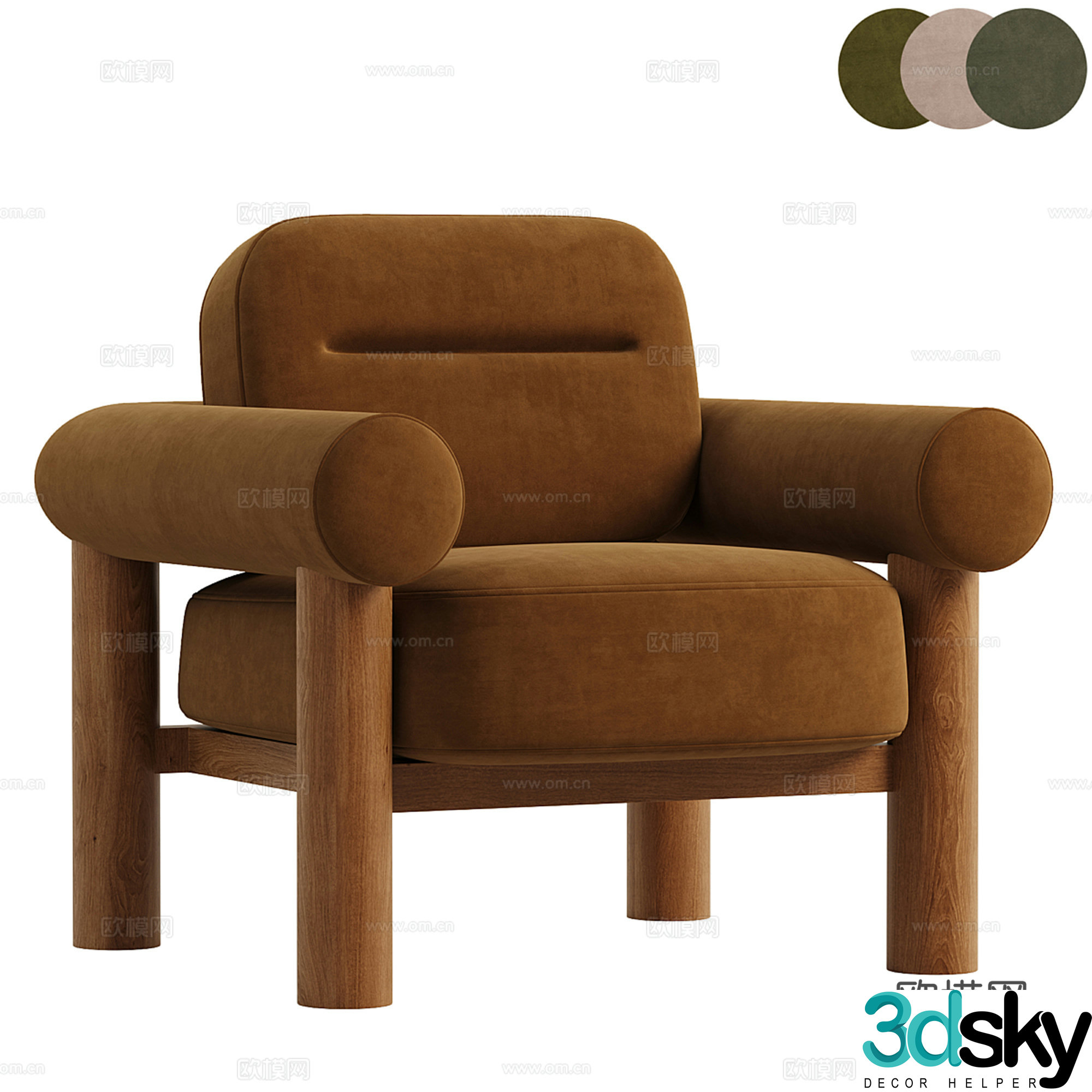 Leisure chair armchair single chair 3d model