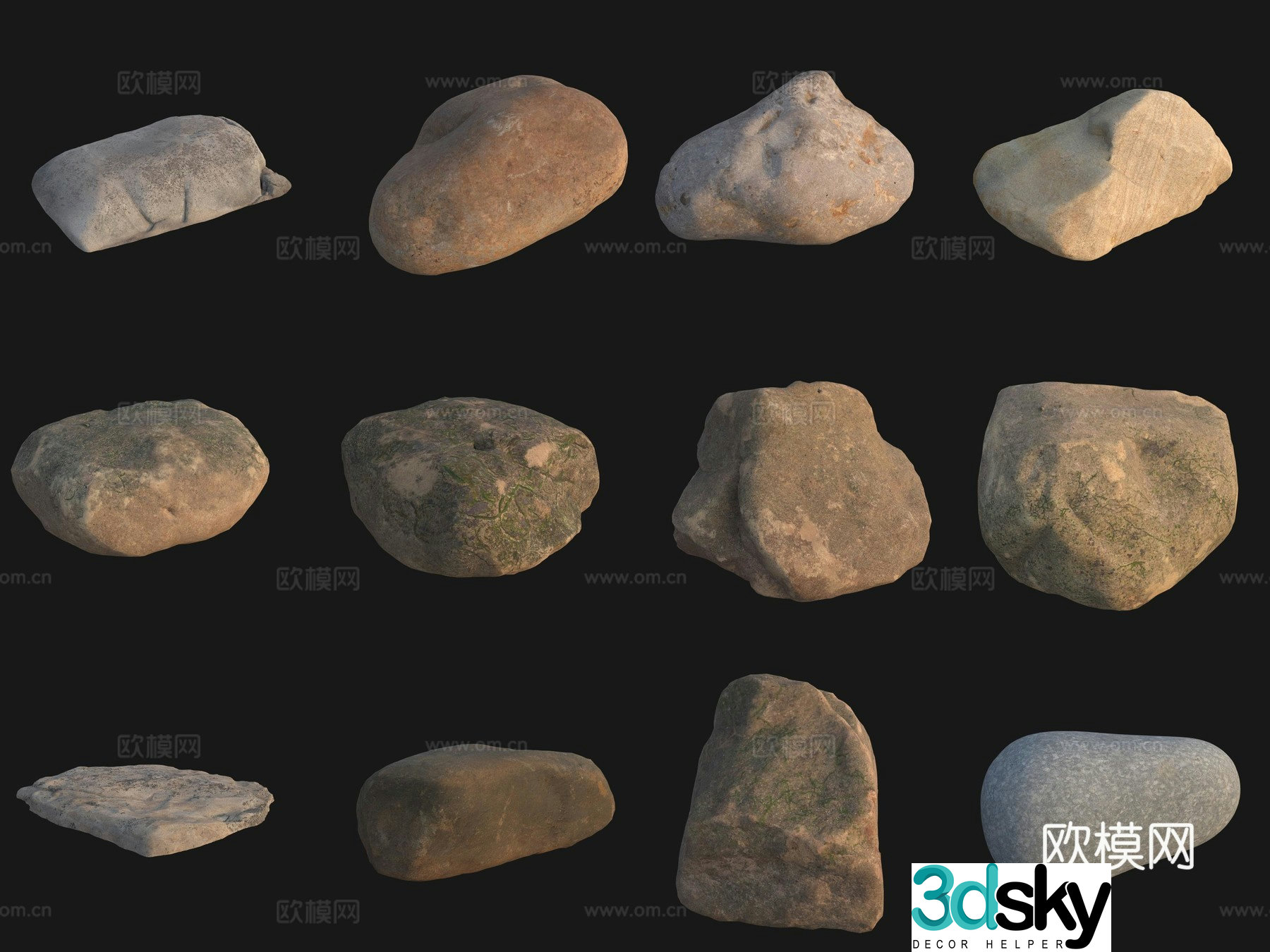 Rock big stone 3d model