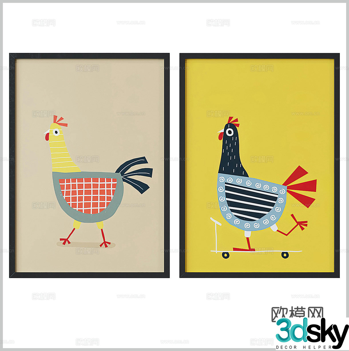 Children’s paintings children’s room paintings abstract paintings animal paintings children’s room paintings living room paintings 3D model