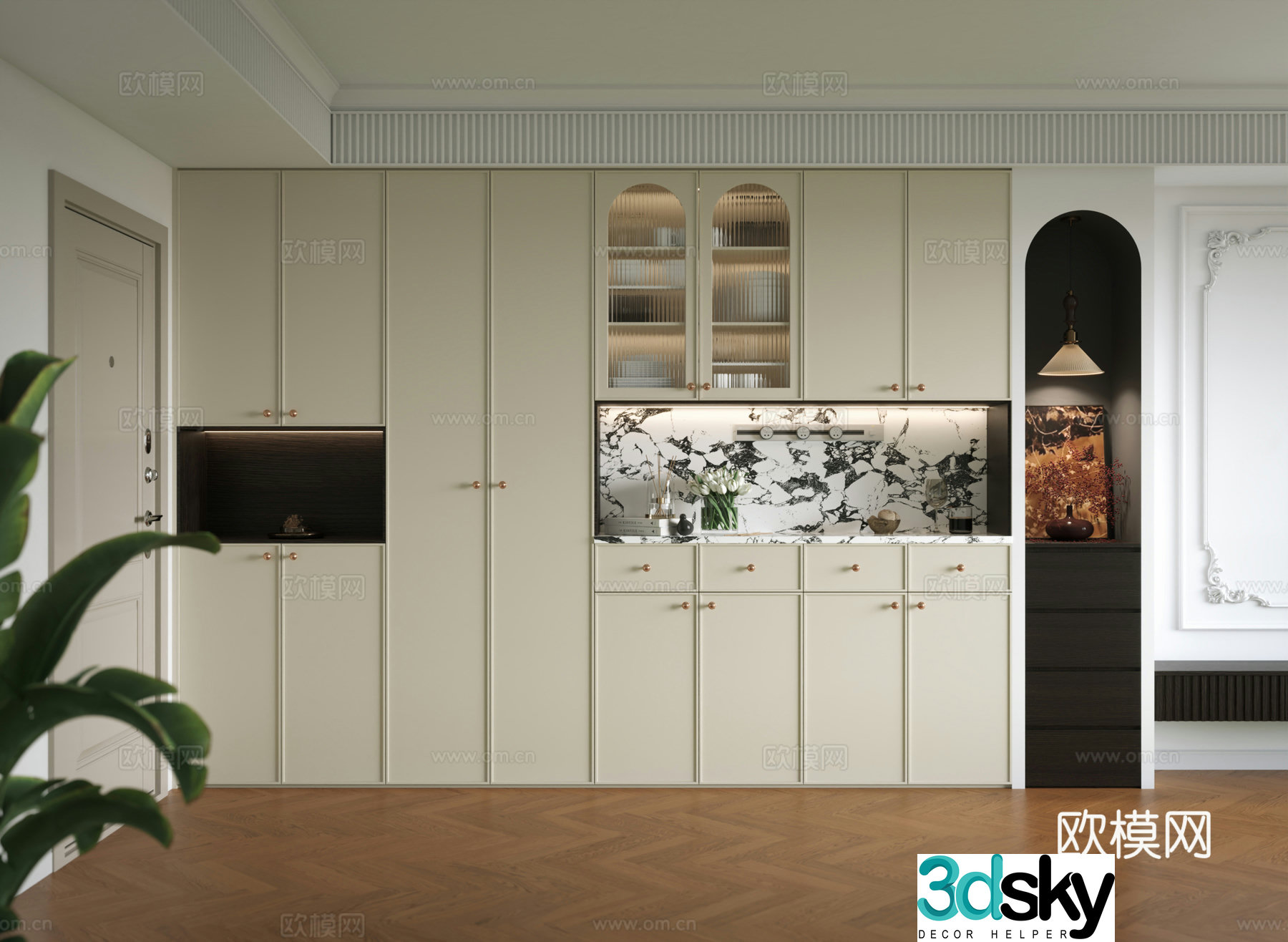 Middle-aged shoe cabinet Middle-aged side cabinet Middle-aged shoe cabinet dining side cabinet Middle-aged style end view cabinet 3D model