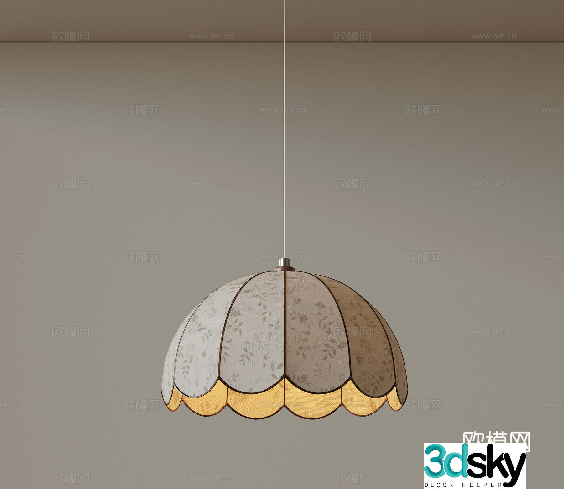 Modern medieval style chandeliers minimalist chandeliers Nordic simple chandeliers bedroom bedside chandeliers single head 3D model