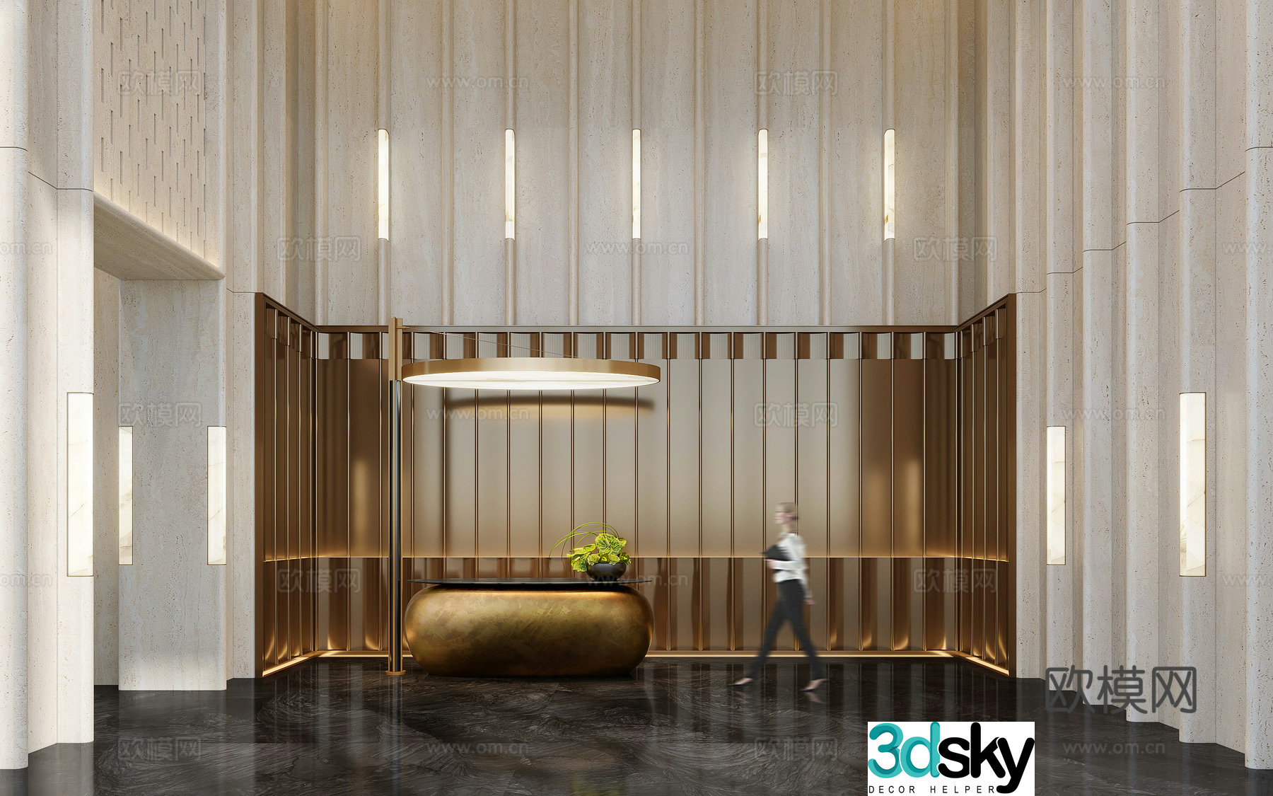CCD modern Italian hotel lobby 3d model