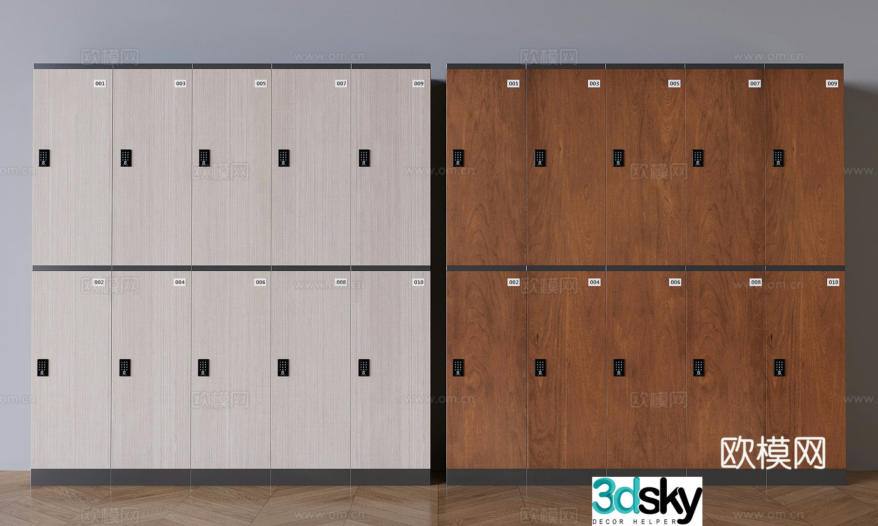 Middle-aged smart storage cabinet solid wood storage cabinet password cabinet 3D model