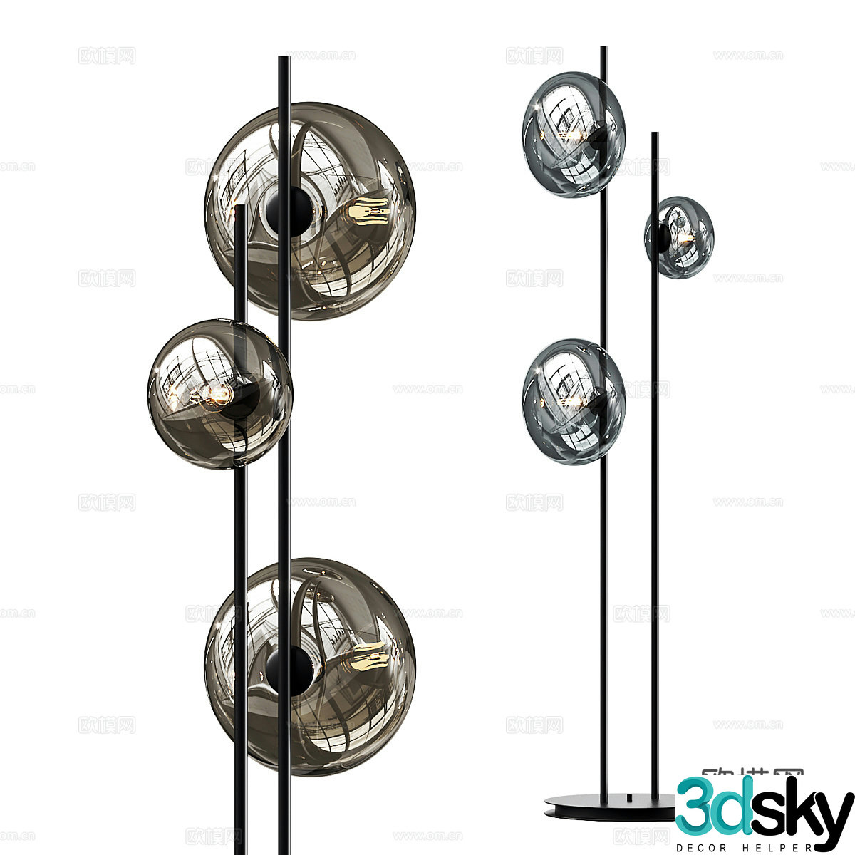 Riflessi Nubola PT blown glass floor lamp 3d model