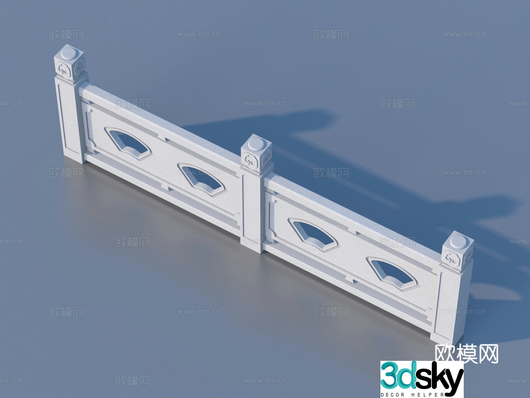 Fence Guardrail Railing 3d Model