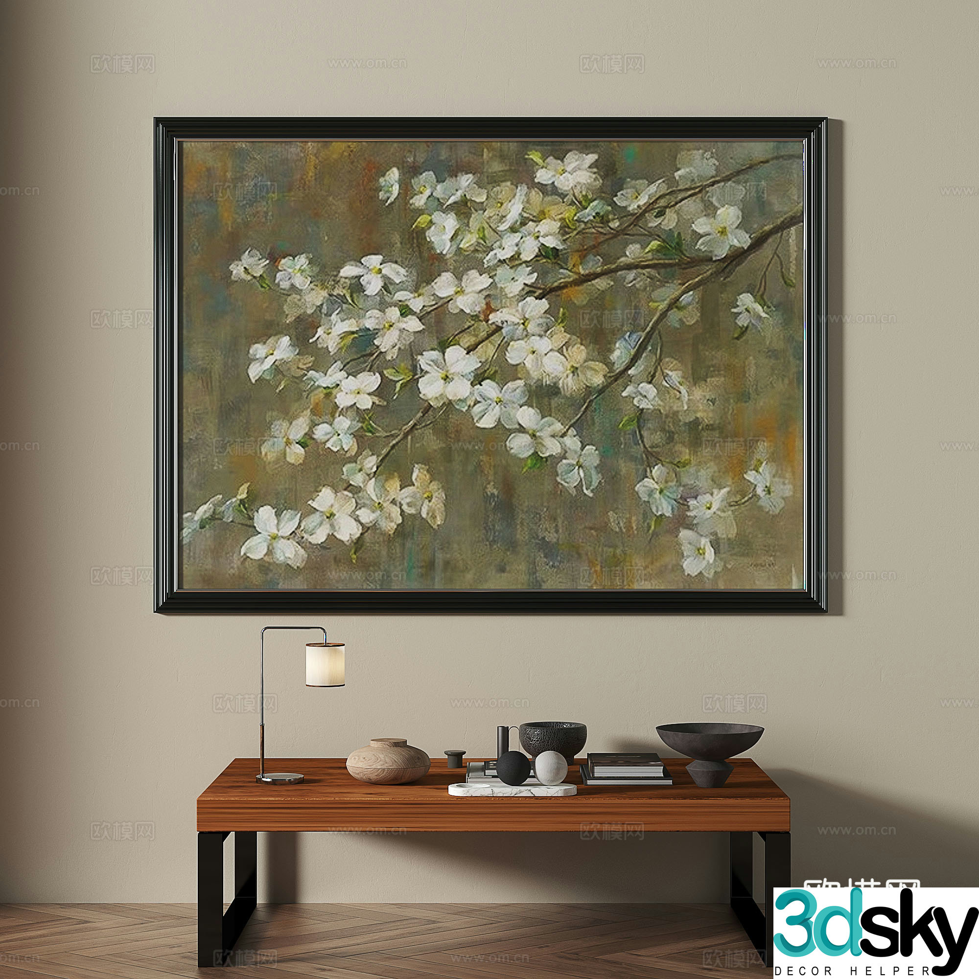 Middle ages retro decorative painting 3d model
